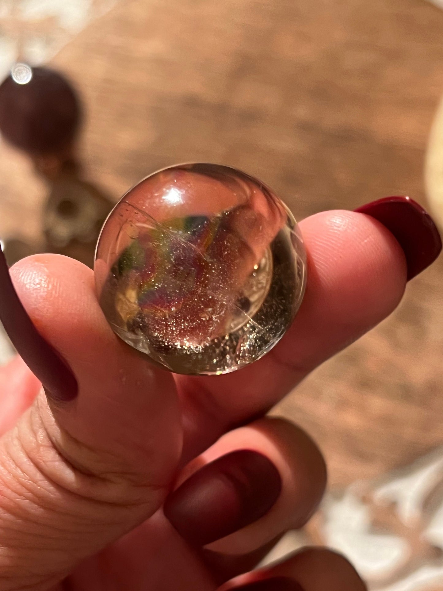 Small Smoky Quartz Sphere, Rainbow Smoky Quartz, crystal ball with crown holder,