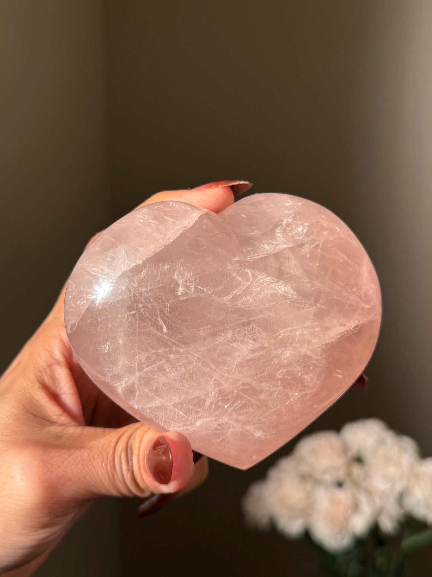 Star Flash Rose Quartz Heart, Rose Quartz Heart, Rose Quartz, Crystals For Love, Crystal Gifts, Crystal hearts, Double Star Rose Quartz