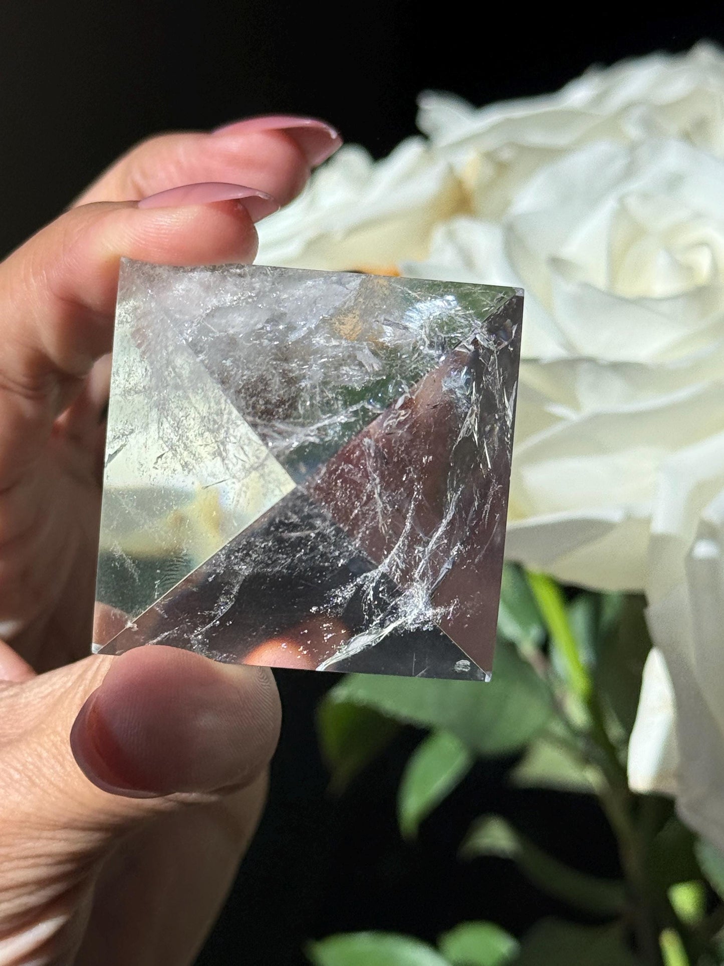 Natural Clear Quartz Pyramid, Rainbow Clear Quartz, Spiritual Home Decoration, Egyptian Pyramid Decoration, High Frequency Quartz, Pyramid