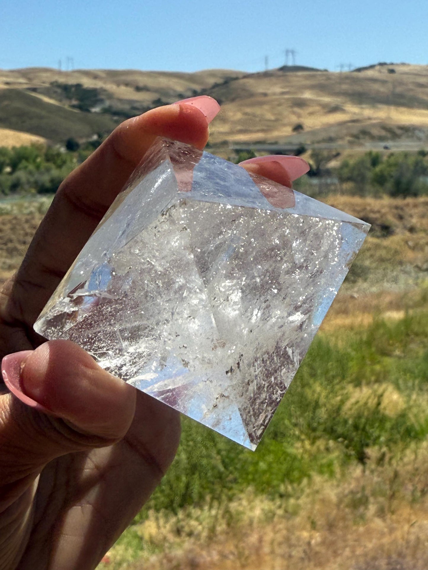 Natural Clear Quartz Pyramid, Clear Quartz Pyramid, Spiritual Home Decoration, Egyptian Pyramid Decoration, High Frequency Quartz, Pyramid