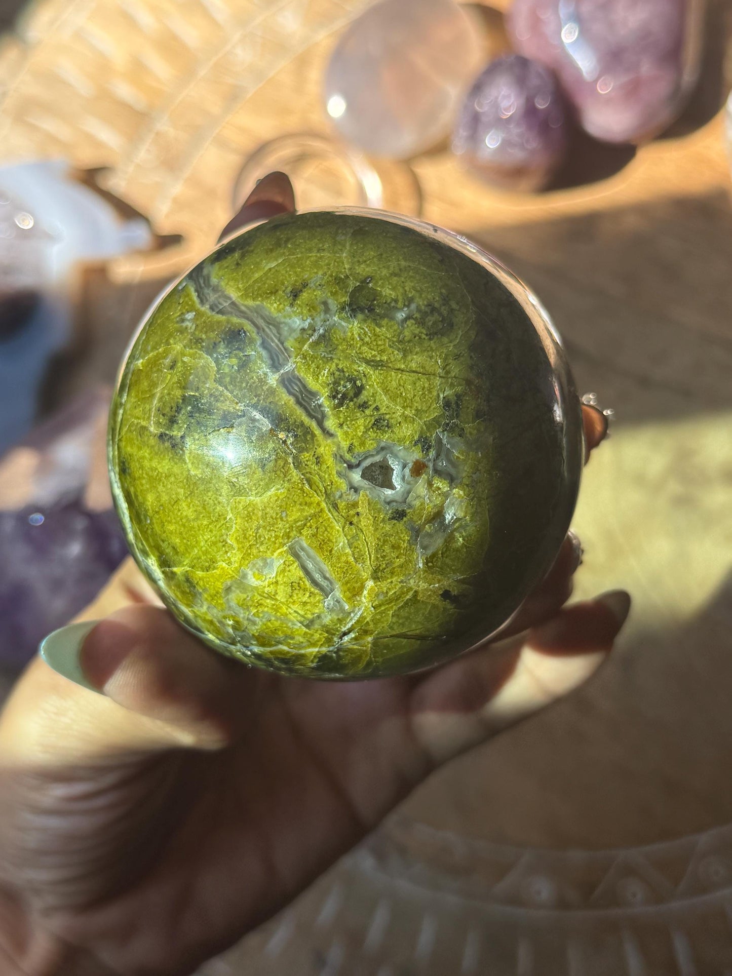 Large Green Opal, Green Opal Stone, Pistachio Opal, Opal Freeform, Palm Stone, Heart Chakra Healing Crystal, Crystals for Greif,