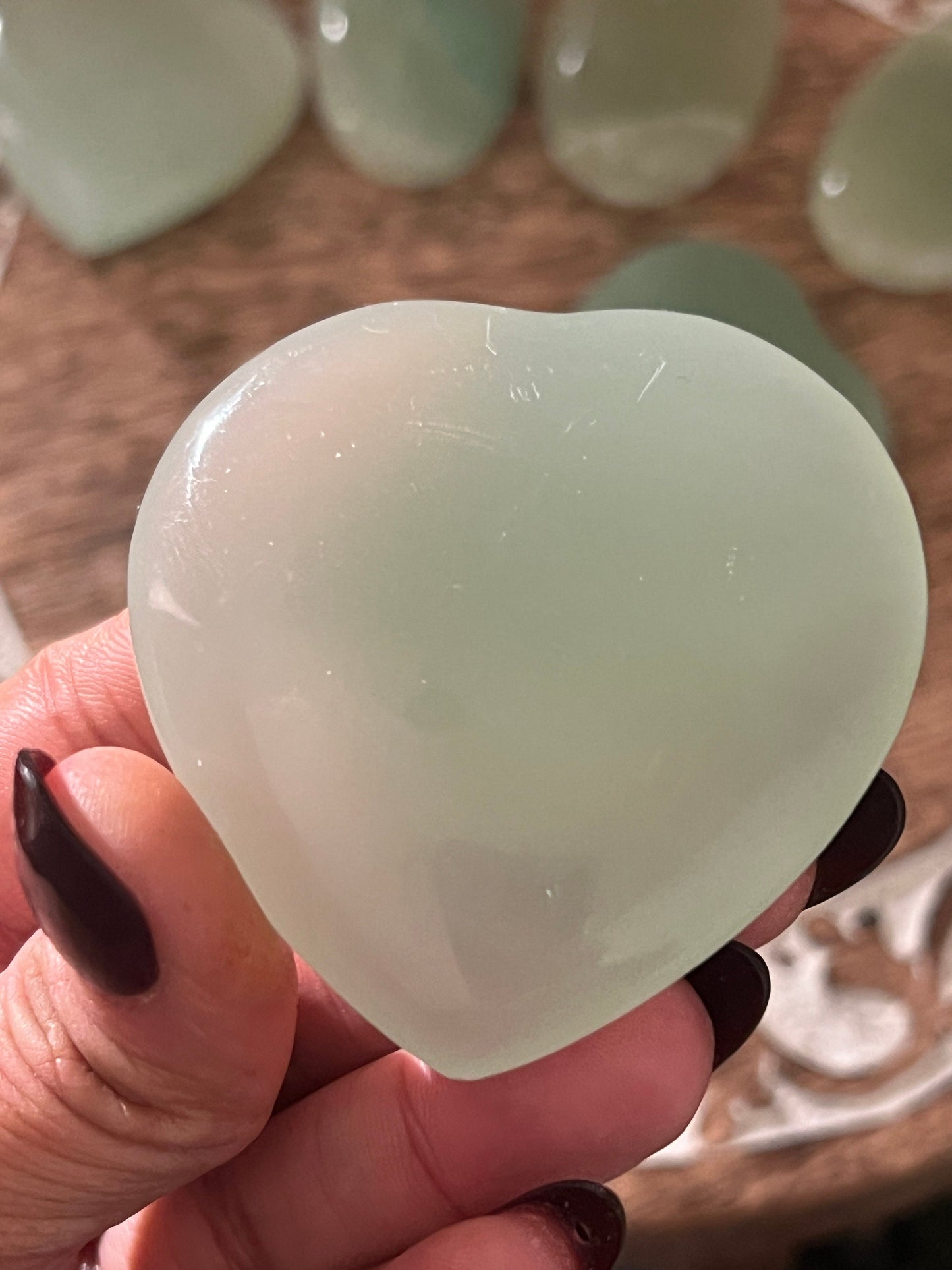 Green Calcite Heart, UV reactive Calcite, High Quality Green Calcite, Pistachio Calcite From Afghanistan