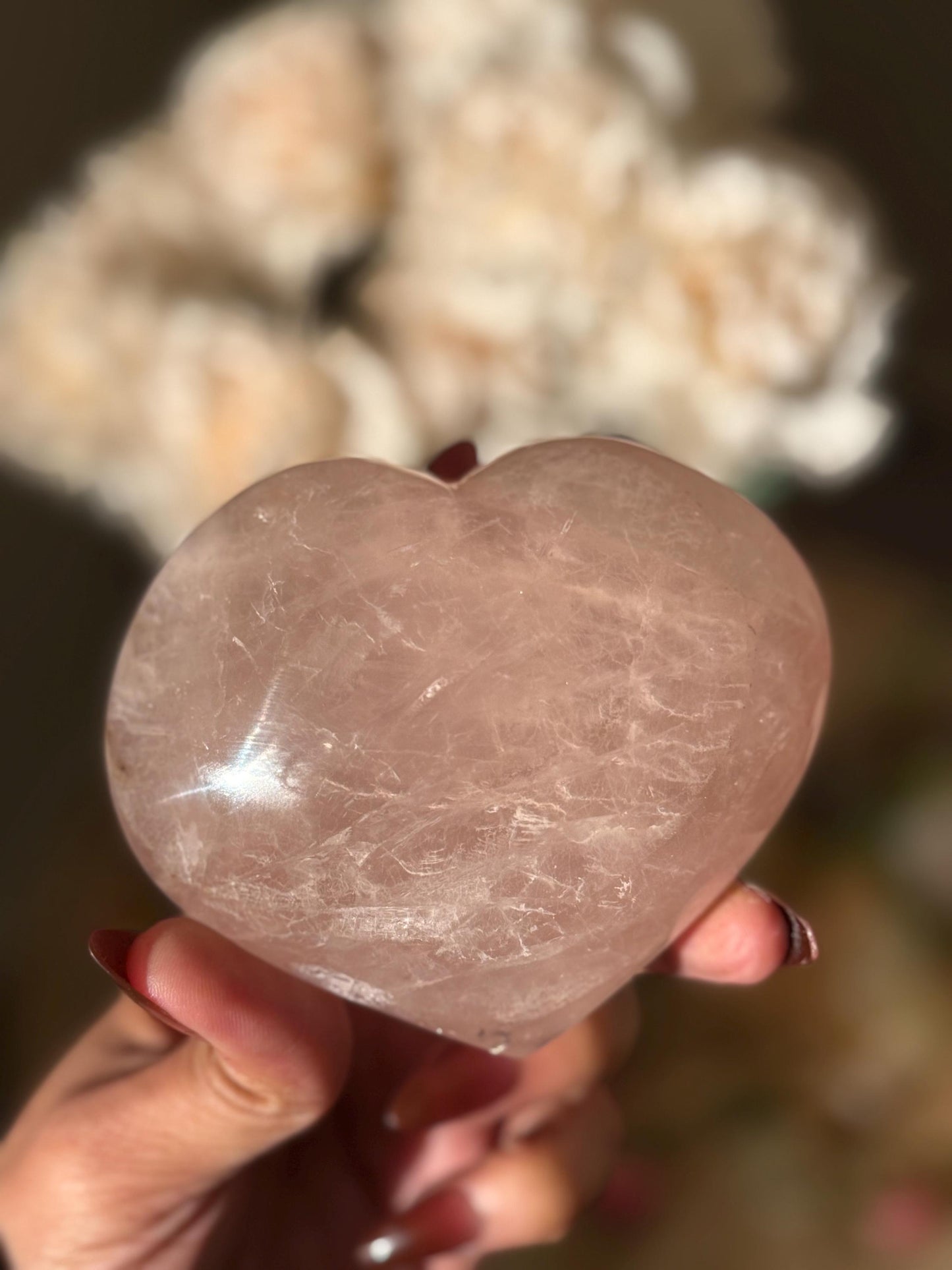 Star Flash Rose Quartz Heart, Rose Quartz Heart, Rose Quartz, Crystals For Love, Crystal Gifts, Crystal hearts, Double Star Rose Quartz