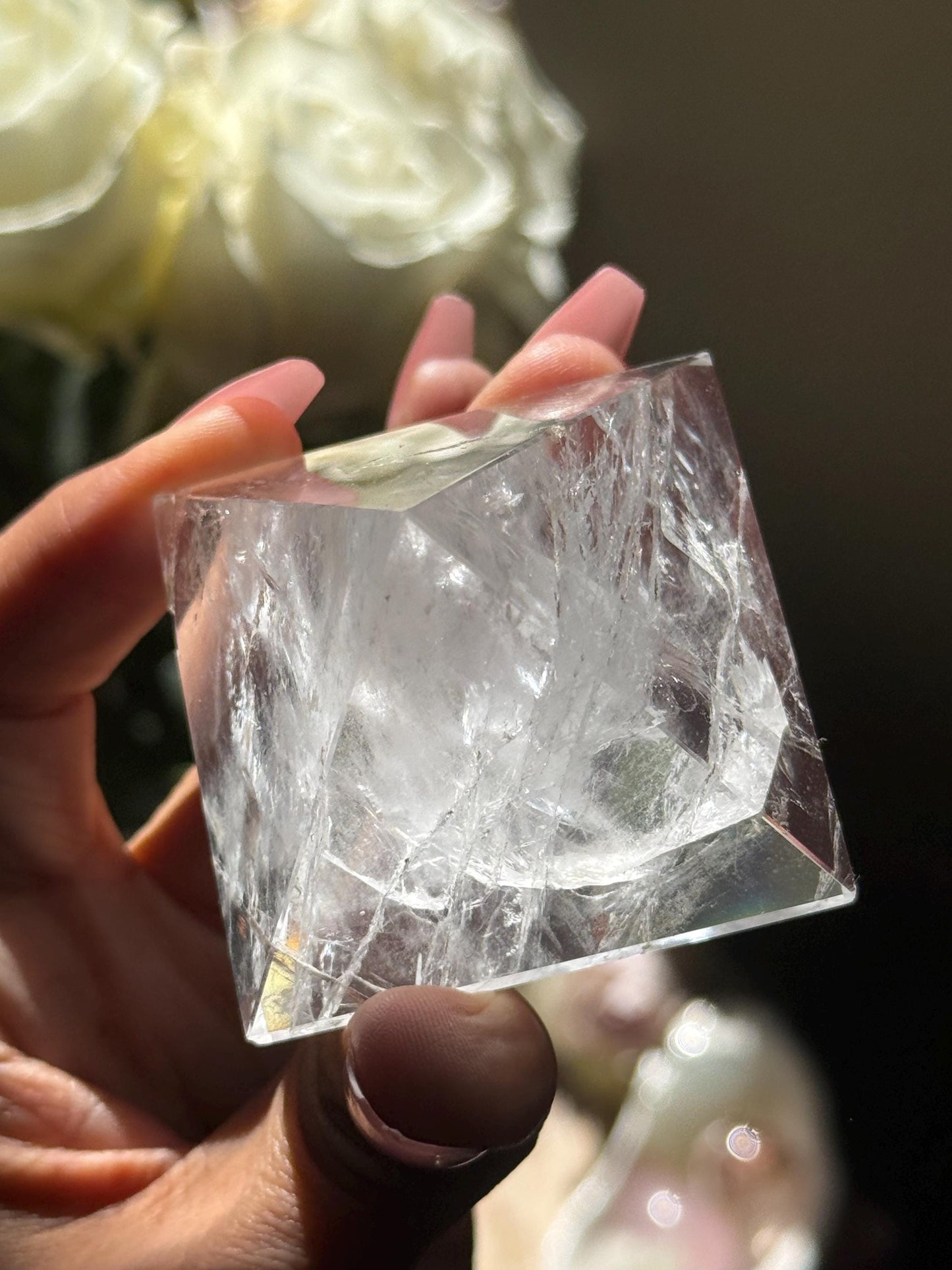 Natural Clear Quartz Pyramid, Clear Quartz Pyramid, Spiritual Home Decoration, Egyptian Pyramid, Crystal Gifts, Metaphysical Gifts
