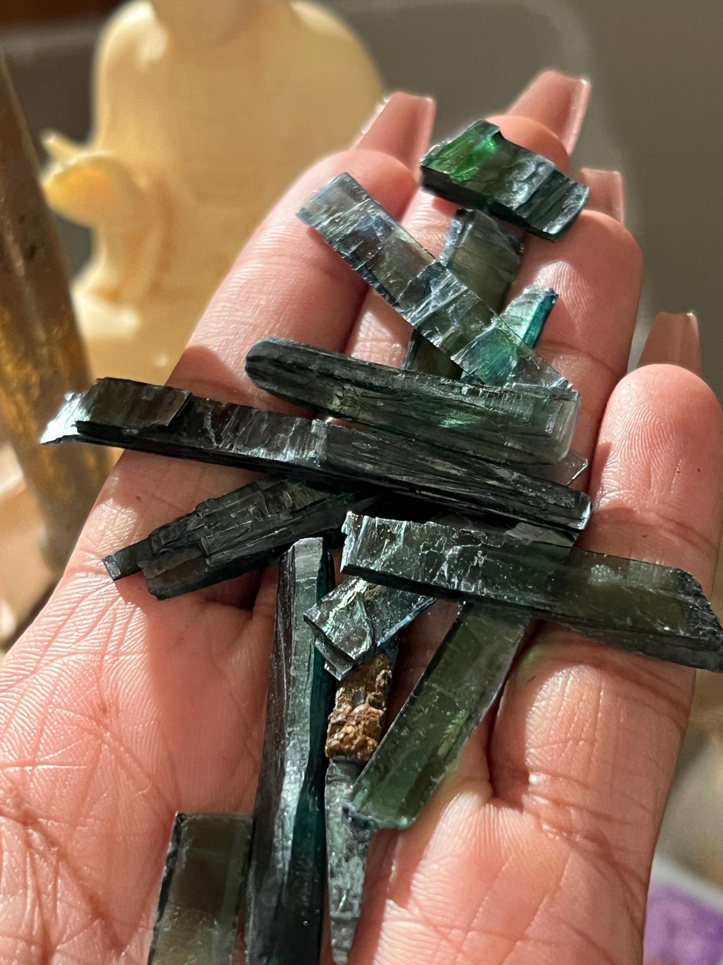 Bottle of Vivinite, Vivianite from Brazil, Raw Specimen, Home Decor, Vivianite, Crystal Gifts,