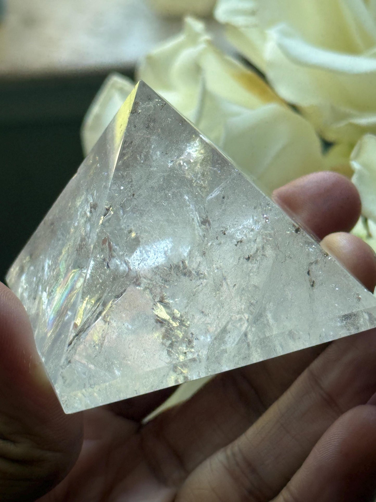 Natural Clear Quartz Pyramid, Clear Quartz Pyramid, Spiritual Home Decoration, Egyptian Pyramid Decoration, High Frequency Quartz, Pyramid