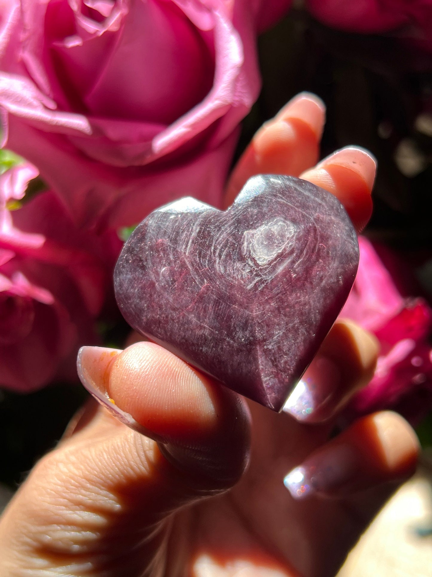 Small Mica Heart, Flashy Purple Mica Heart, Flashy Lepidolite Heart, Crystal hearts, Lepidolite, Crystal Jewelry, Crystal Gifts, mini Small