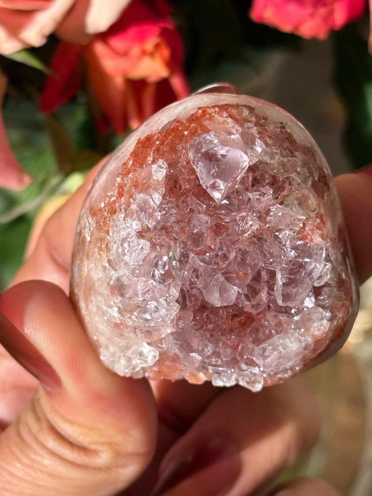 Mini Red Rainbow Amethyst, Galaxy Amethyst, Pink Amethyst, Amethyst Geode Cut base, Crystals, Crystal Gift, Crystal MINIS