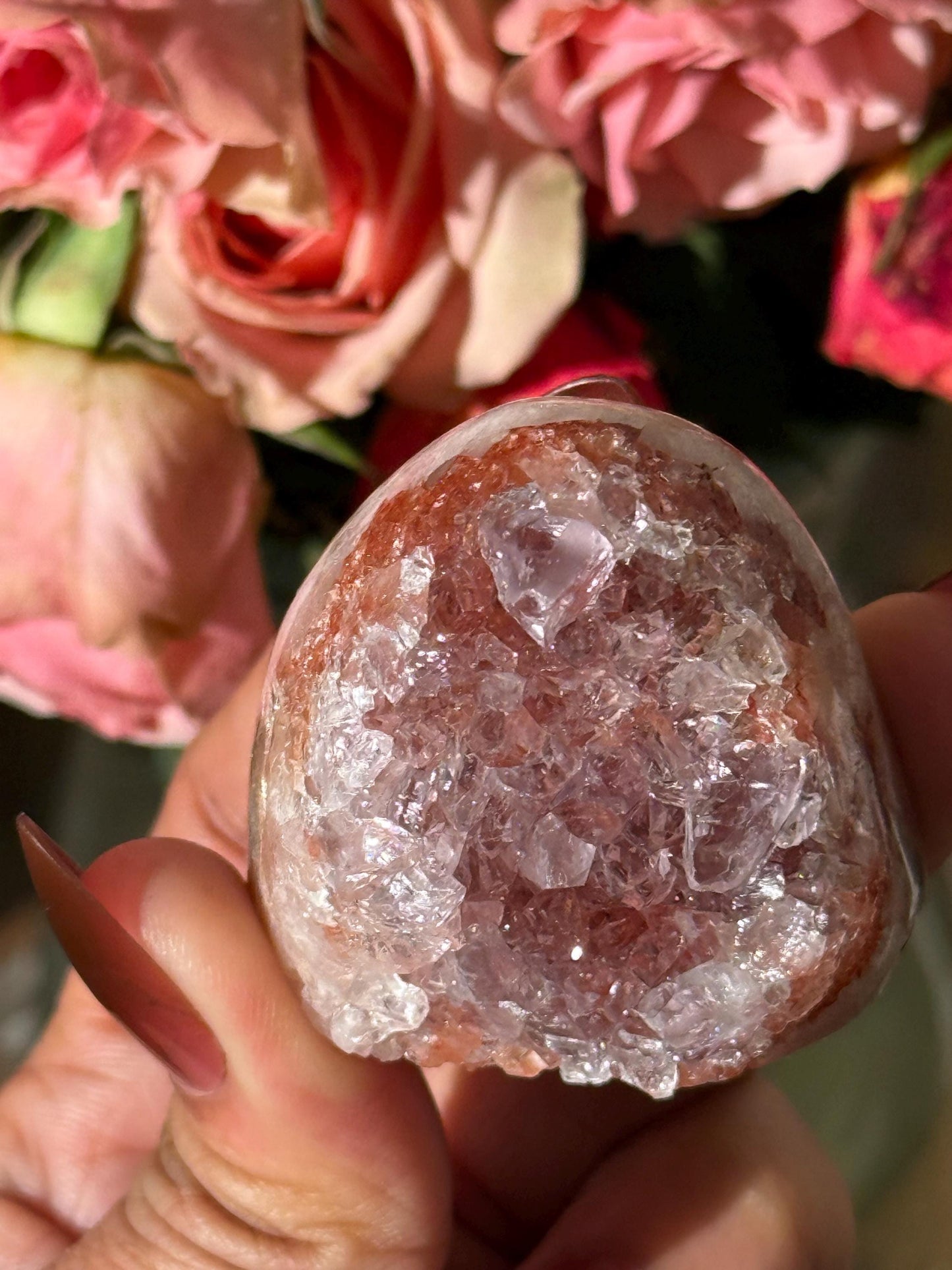 Mini Red Rainbow Amethyst, Galaxy Amethyst, Pink Amethyst, Amethyst Geode Cut base, Crystals, Crystal Gift, Crystal MINIS
