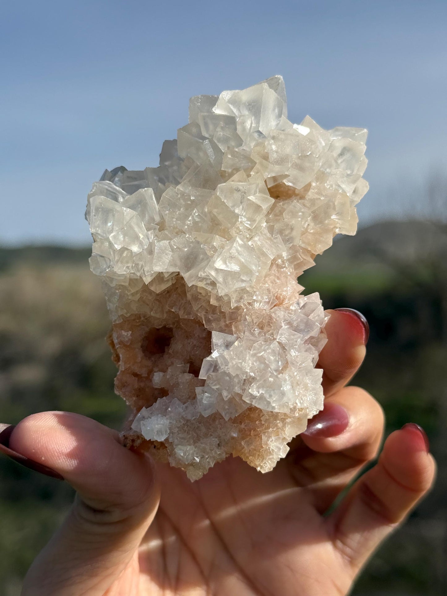 Cubic Calcite Specimen, Calcite From India, Raw Calcite, UV reactive Calcite from India, Fluorescent Mineral Specimen, Tucson Gem show Find