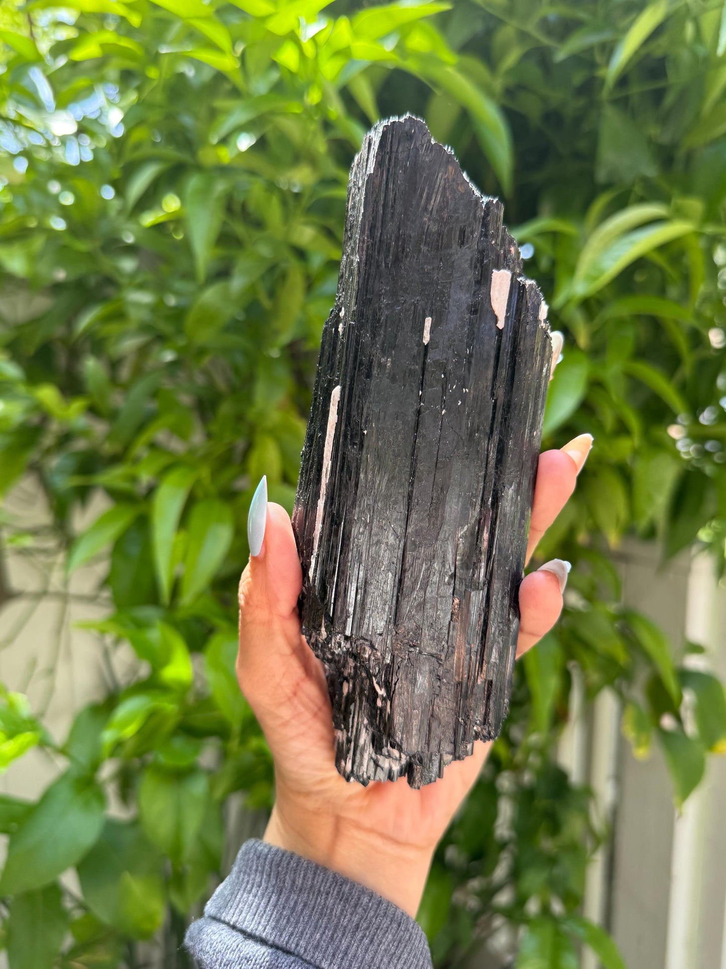 Large Black Tourmaline with Quartz, Raw Black Tourmaline, Tourmaline, Tourmaline mineral, Raw Crystal Specimen, Crystal Gifts, Home Decor