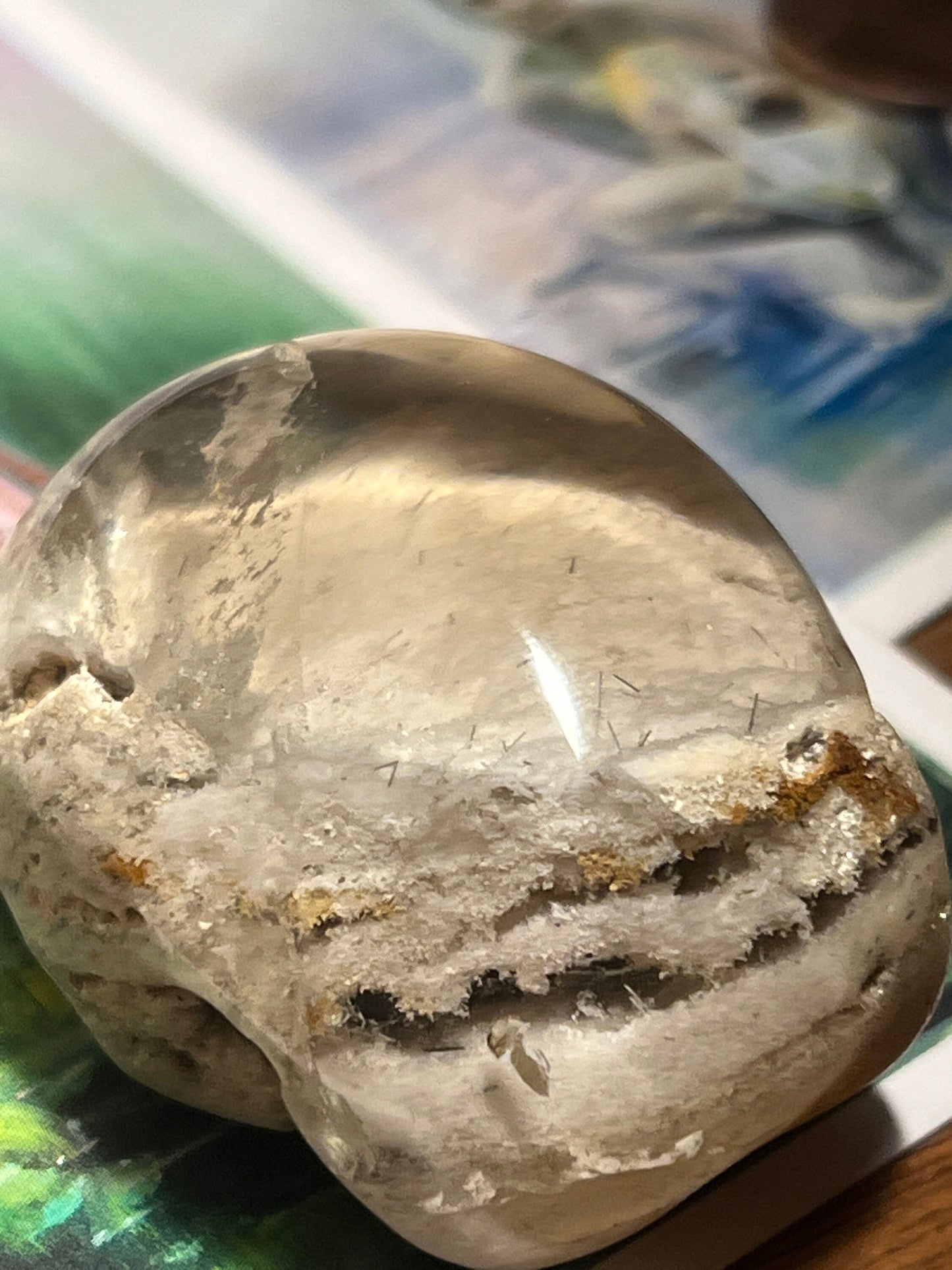 Small Lodolite Lens, Garden Quartz Garden Quartz Lens, Lodolite Quartz, Lodolite Garden Quartz, Scenic Quartz, Healing Crystals, Small