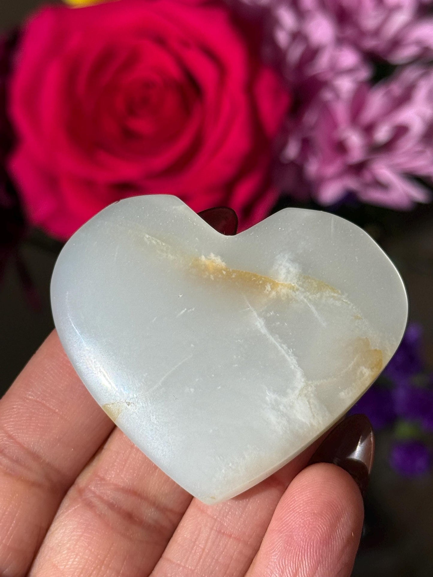 Sage Green Crystal Heart, Moon Stone Heart, Crystal Heart, Crystal Gifts,