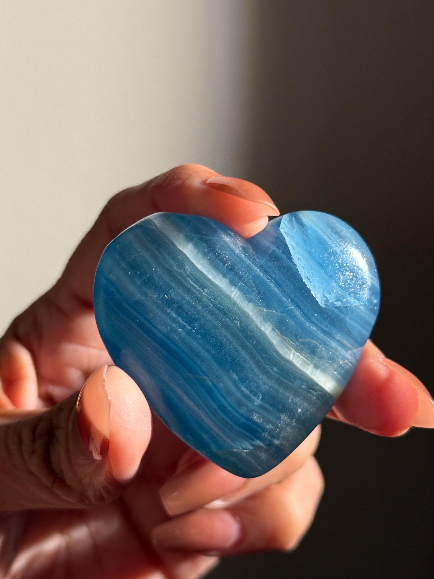 Blue Onyx Heart, BLUE ONYX, Lemurian Aquatine Heart, Crystal Gifts, Metaphysical Gifts, Valentines day Gift, Crystal Hearts, MINI