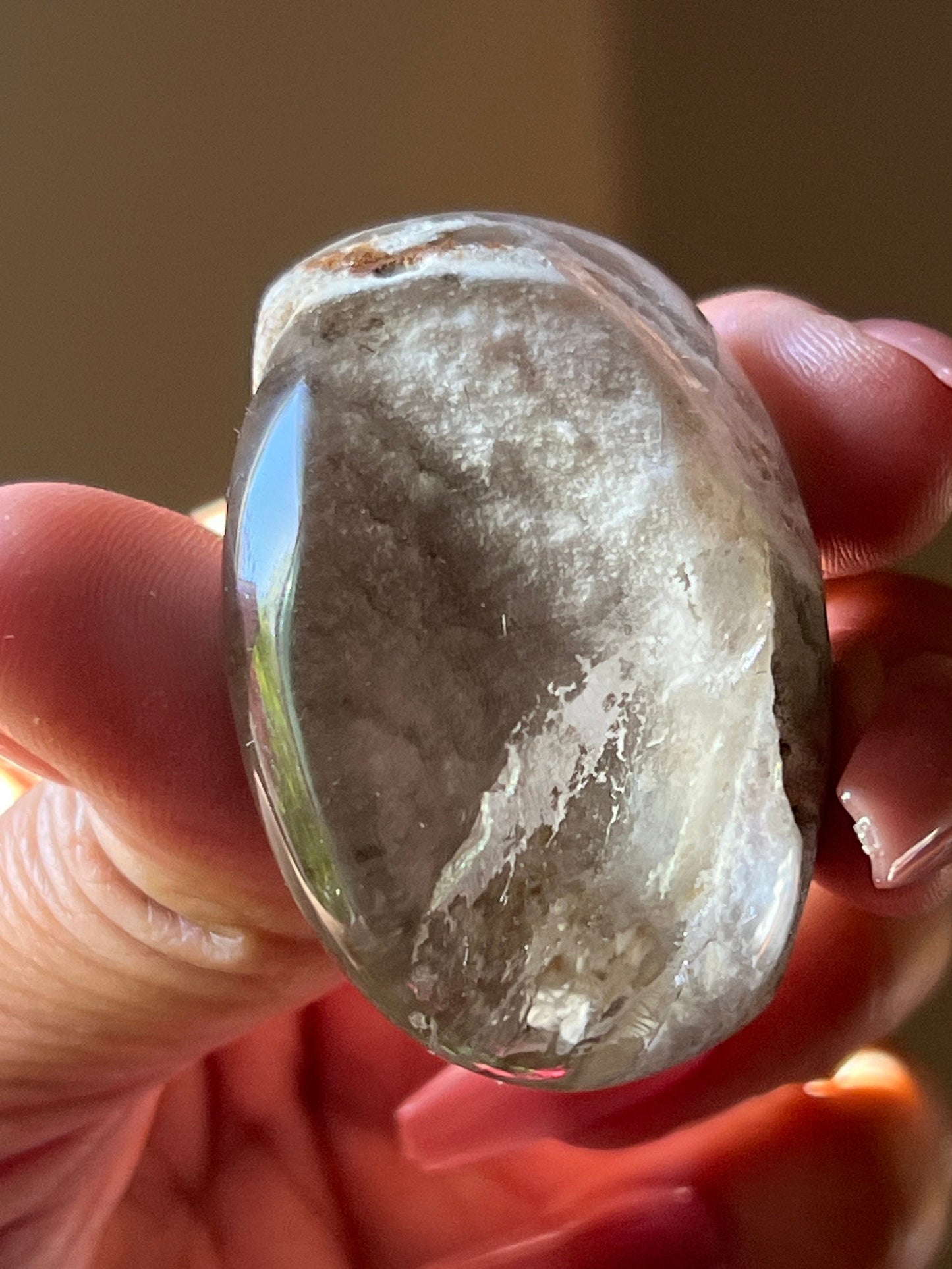 Small Lodolite Lens, Garden Quartz Garden Quartz Lens, Lodolite Quartz, Lodolite Garden Quartz, Scenic Quartz, Healing Crystals, Small