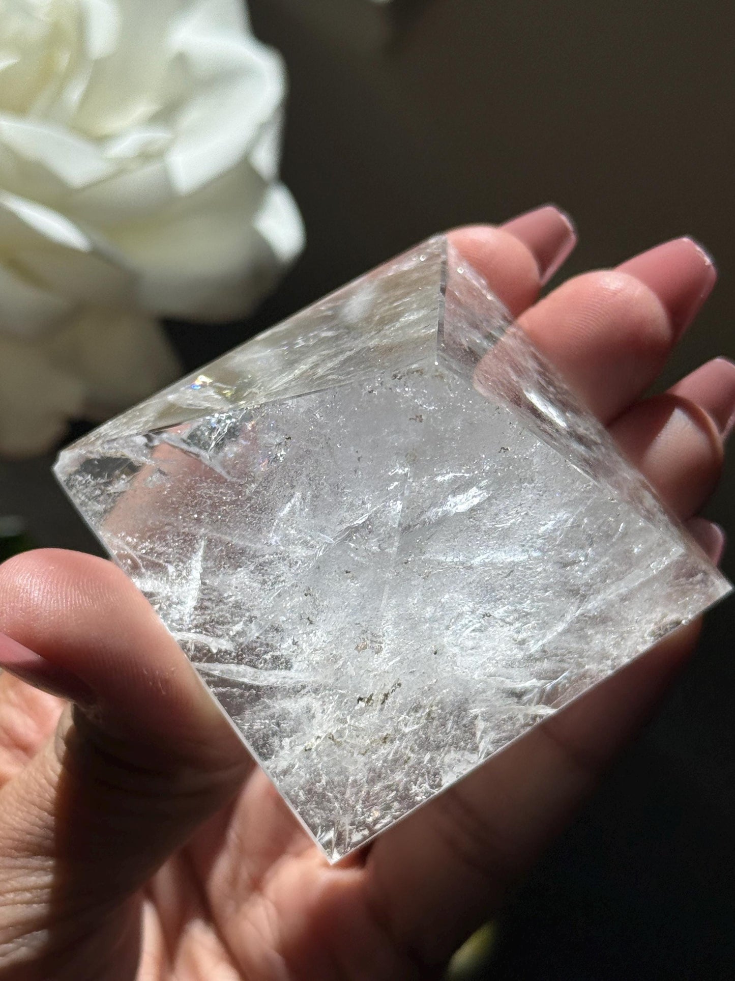 Natural Clear Quartz Pyramid, Clear Quartz Pyramid, Spiritual Home Decoration, Egyptian Pyramid Decoration, High Frequency Quartz, Pyramid