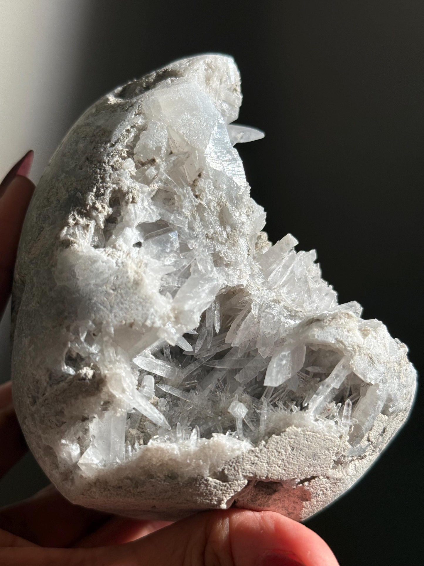 Large Celestite Geode, White Celestite, Celestite Egg, Raw Celestite Geode, Crystal Gifts, Healing Crystals, Crystal Gifts,