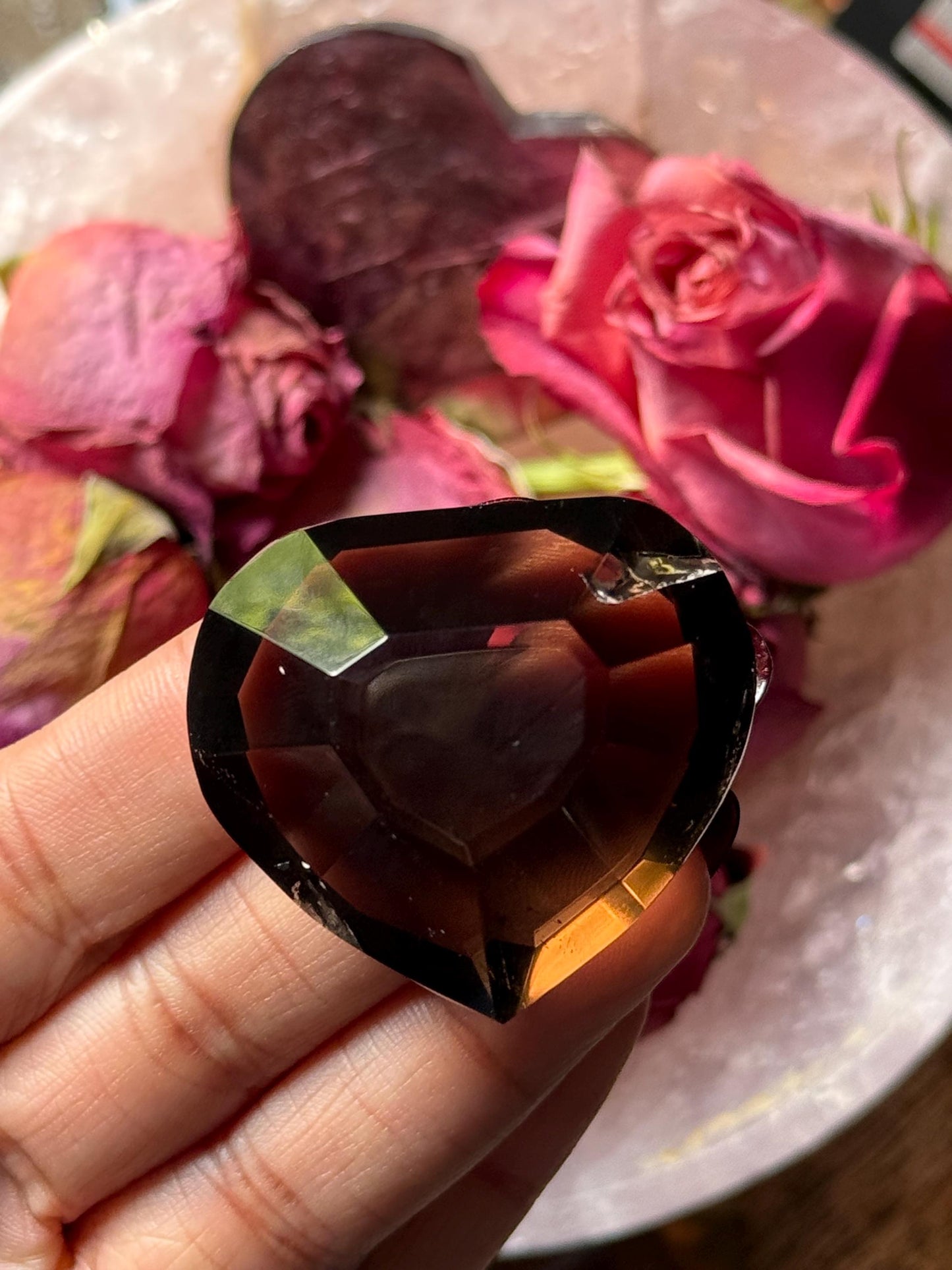 Faceted Smoky Quartz Heart, Smoky Quartz Heart, Highest Quality Quartz, Faceted Crystals, Faceted Smoky Quartz, Crystal Gifts,