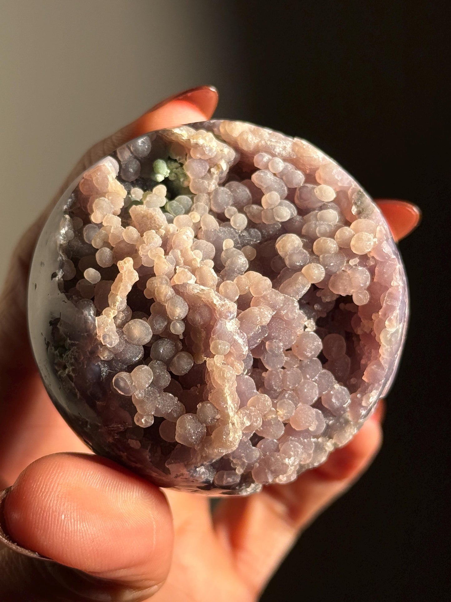 Grape Agate Sphere, Druzy Grape Agate, Botryoidal Chalcedony, Grape Agate Cluster, Purple Chalcedony, Regular grade