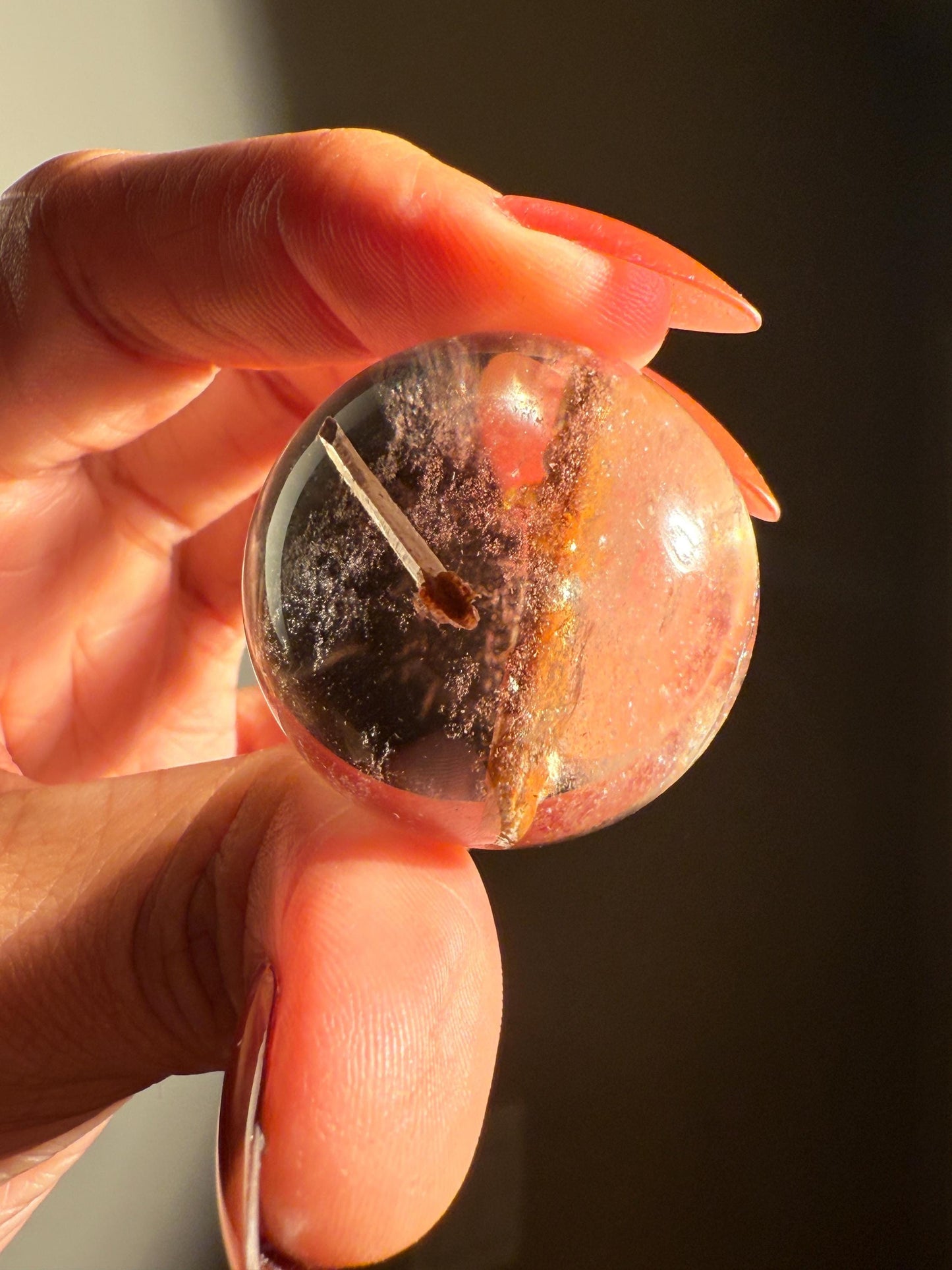 Red Rutile Quartz, Copper Rutilated Quartz Sphere, Copper Rutile, Rutilated Quartz, Crystals, Crystal Gifts, Unique Gift Idea,