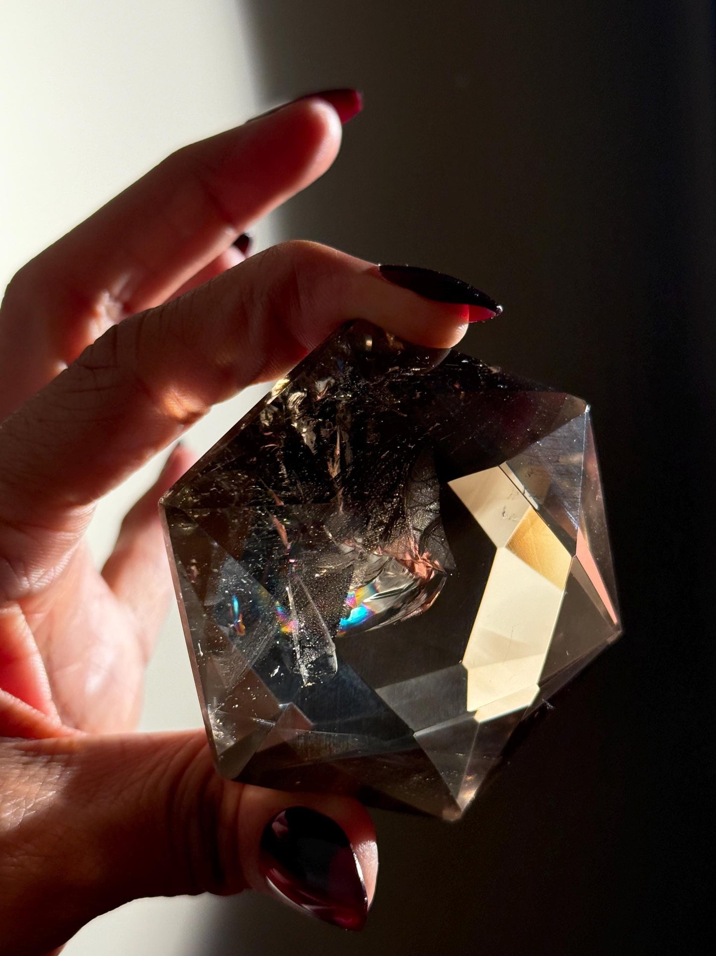 Crystal Hexagon Faceted Quartz, Star Of David Quartz, Faceted Smoky Quartz, Merkaba Quartz, Metaphysical Gifts, Crystal Gifts