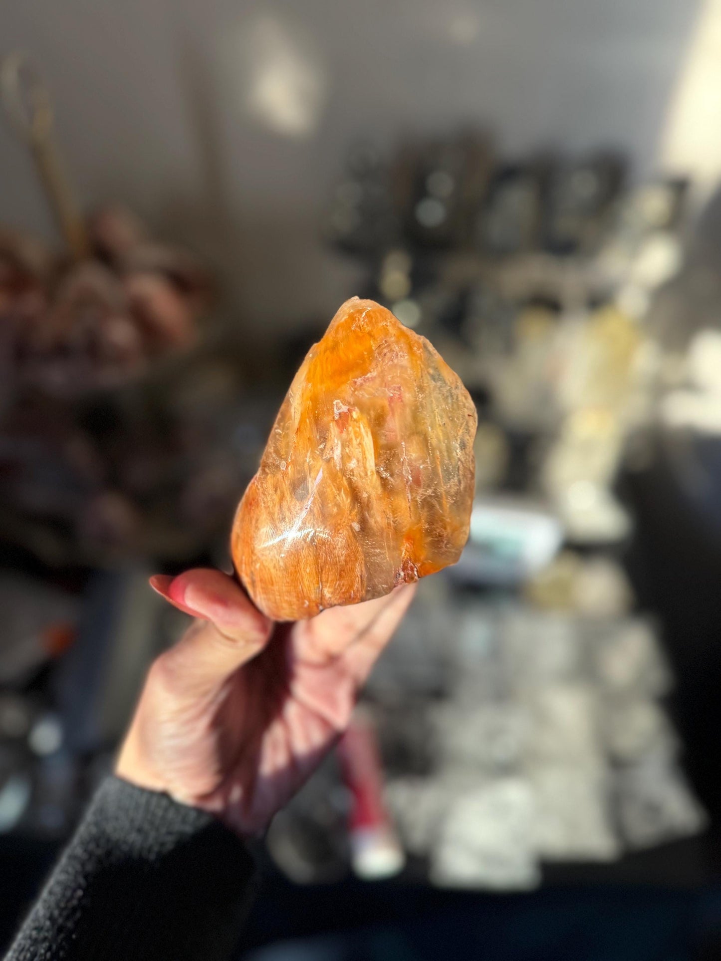 Rabbit Hair Quartz, Orange Rutilated Quartz, Amphibole Quartz, Orange Rutilated Quartz, Amphiboles, Rough Polished Amphibole, Crystal Gifts