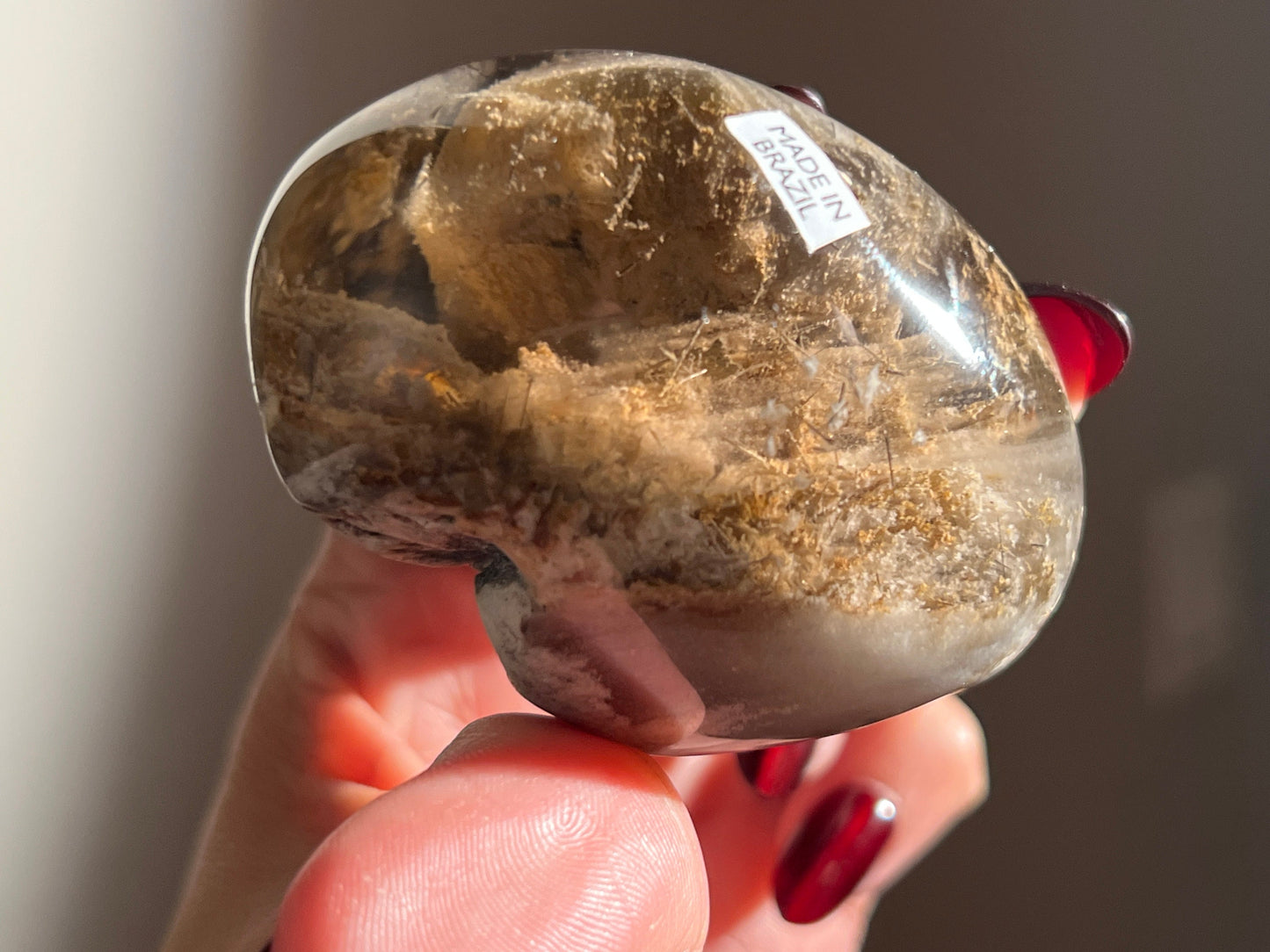Lodolite Lens From Brazil, Garden Quartz, Lodolite Quartz, Scenic Quartz, Healing Crystals, Unique Crystals