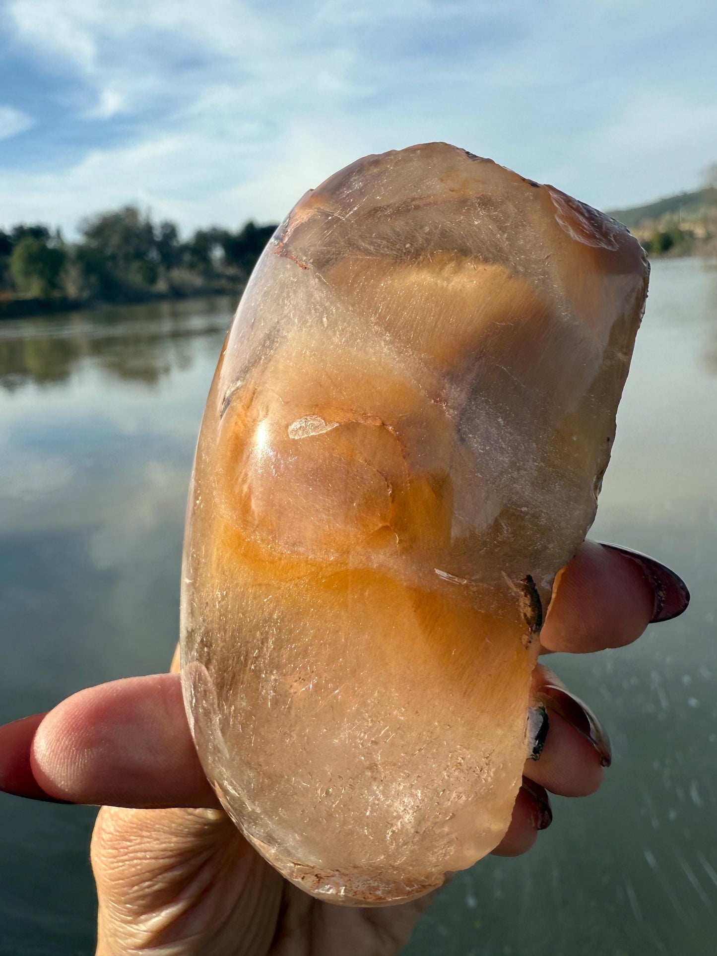 Rabbit Hair Quartz, Orange Rutilated Quartz, Amphibole Quartz, Orange Rutilated Quartz, Amphiboles, Rough Polished Amphibole