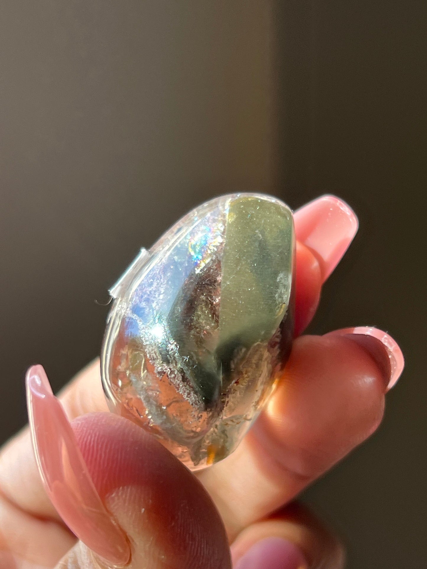 Small Lodolite Lens, Garden Quartz Garden Quartz Lens, Lodolite Quartz, Lodolite Garden Quartz, Scenic Quartz, Healing Crystals, Small