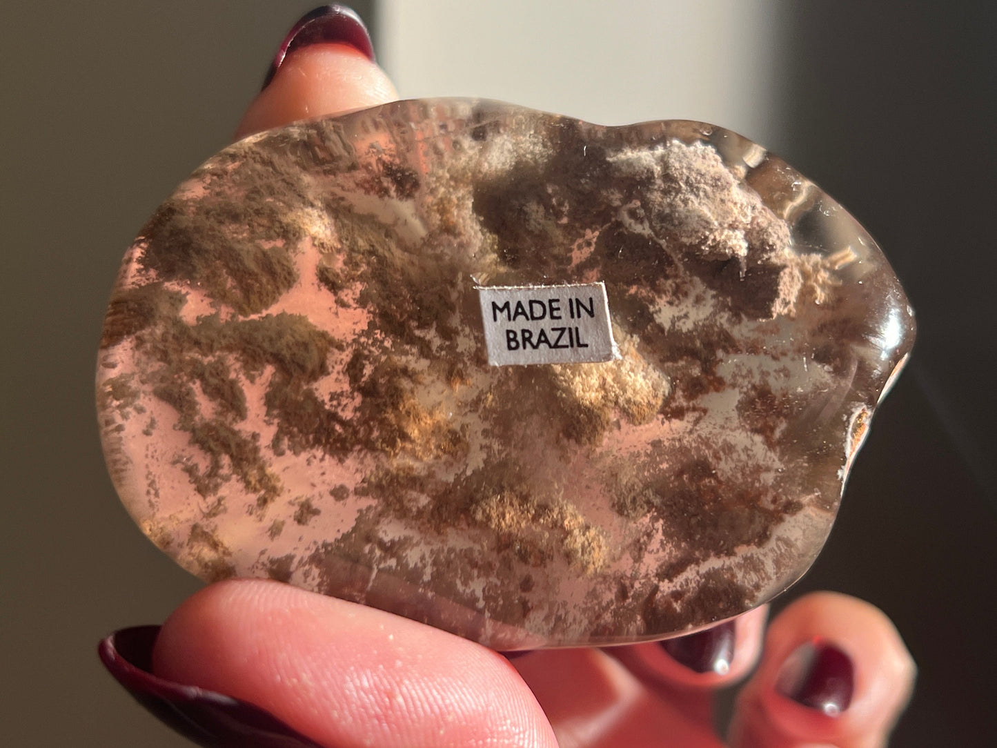 Lodolite Lens From Brazil, Garden Quartz, Lodolite Quartz, Scenic Quartz, Healing Crystals, Unique Crystals