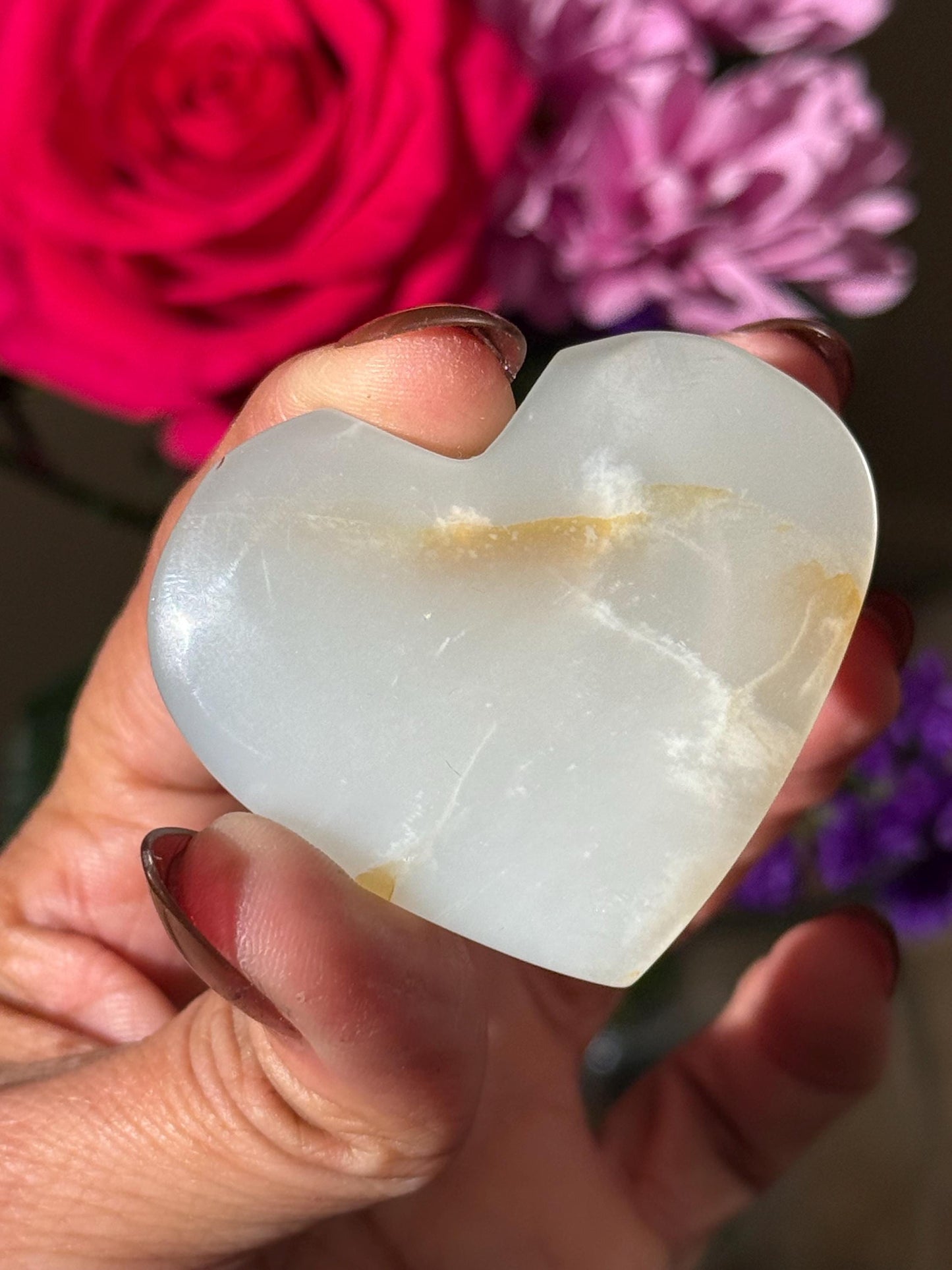 Sage Green Crystal Heart, Moon Stone Heart, Crystal Heart, Crystal Gifts,
