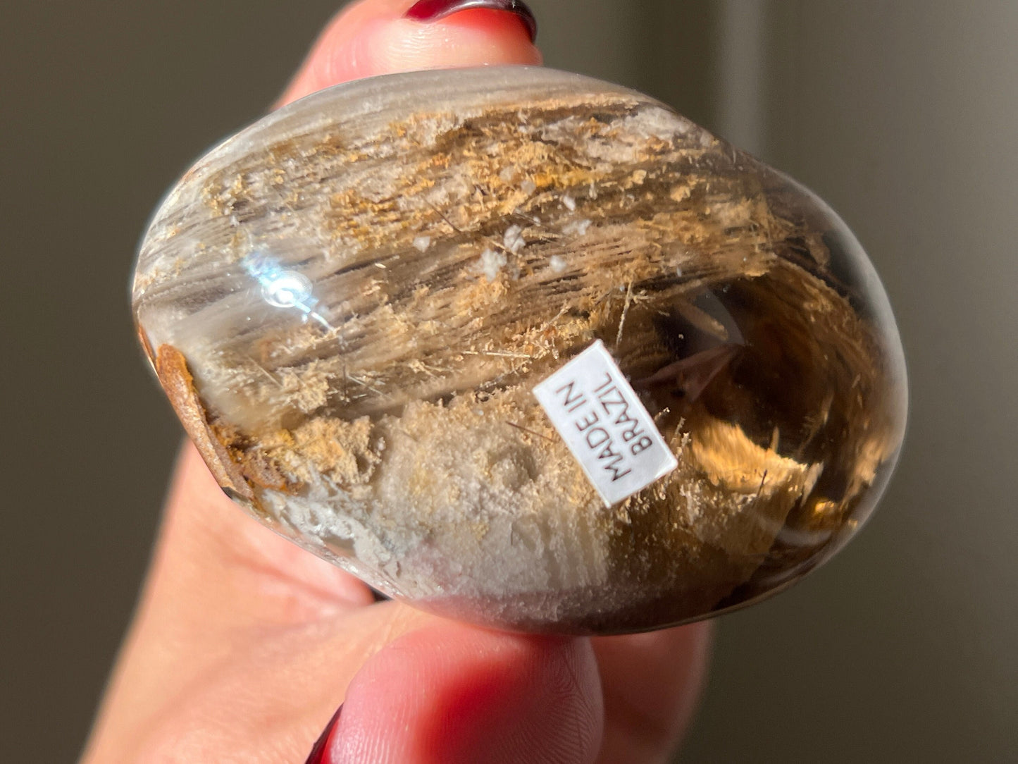 Lodolite Lens From Brazil, Garden Quartz, Lodolite Quartz, Scenic Quartz, Healing Crystals, Unique Crystals