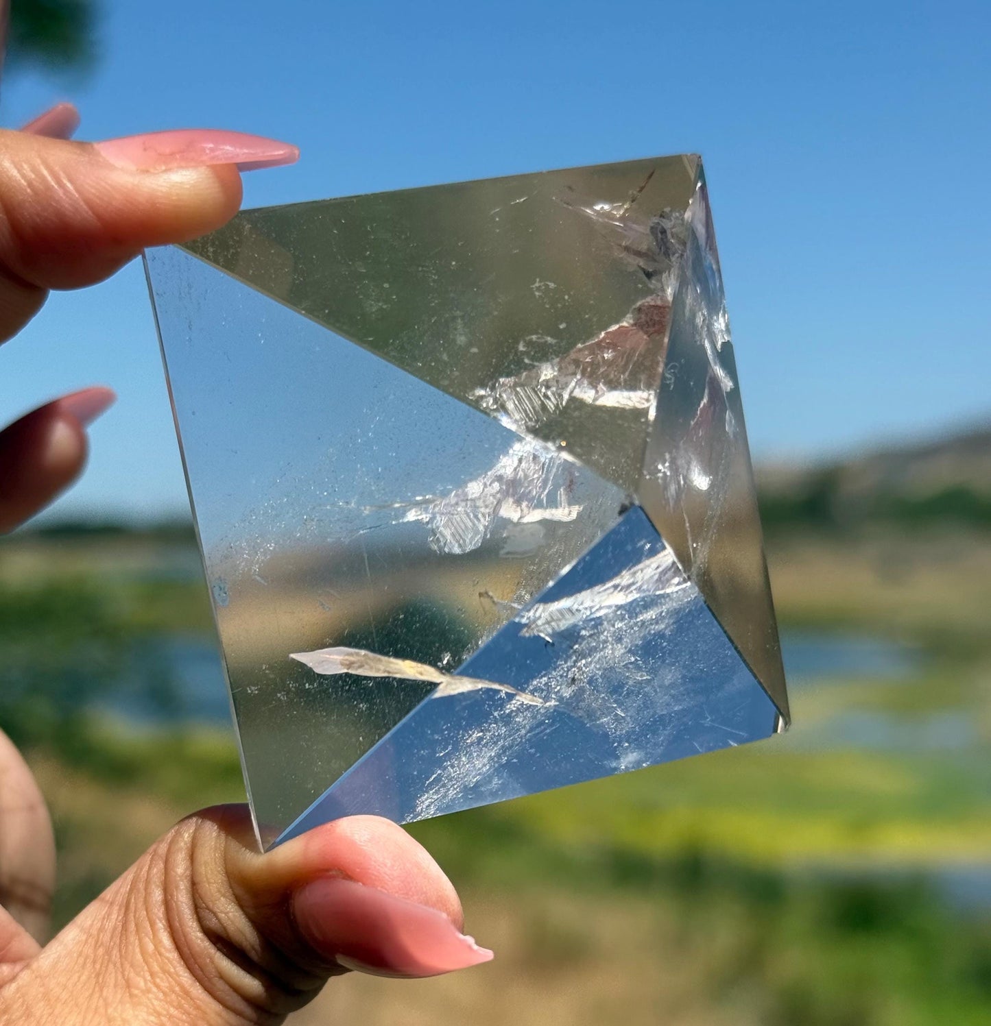 Natural Clear Quartz Pyramid, Clear Quartz Pyramid, Spiritual Home Decoration, Egyptian Pyramid, Crystal Gifts, Metaphysical Gifts