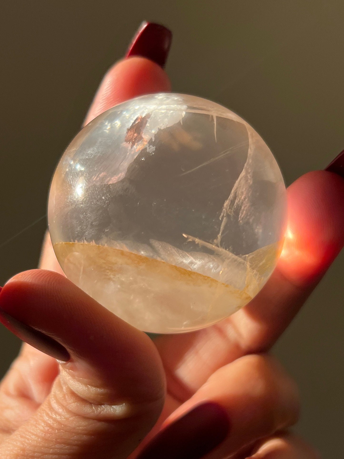 Girasol Quartz, Dendritic Quartz, Crystal Ball, Dendritic Agate, Girasol, Dendritic Quartz, Dendrite, Rainbow Clear Quartz,