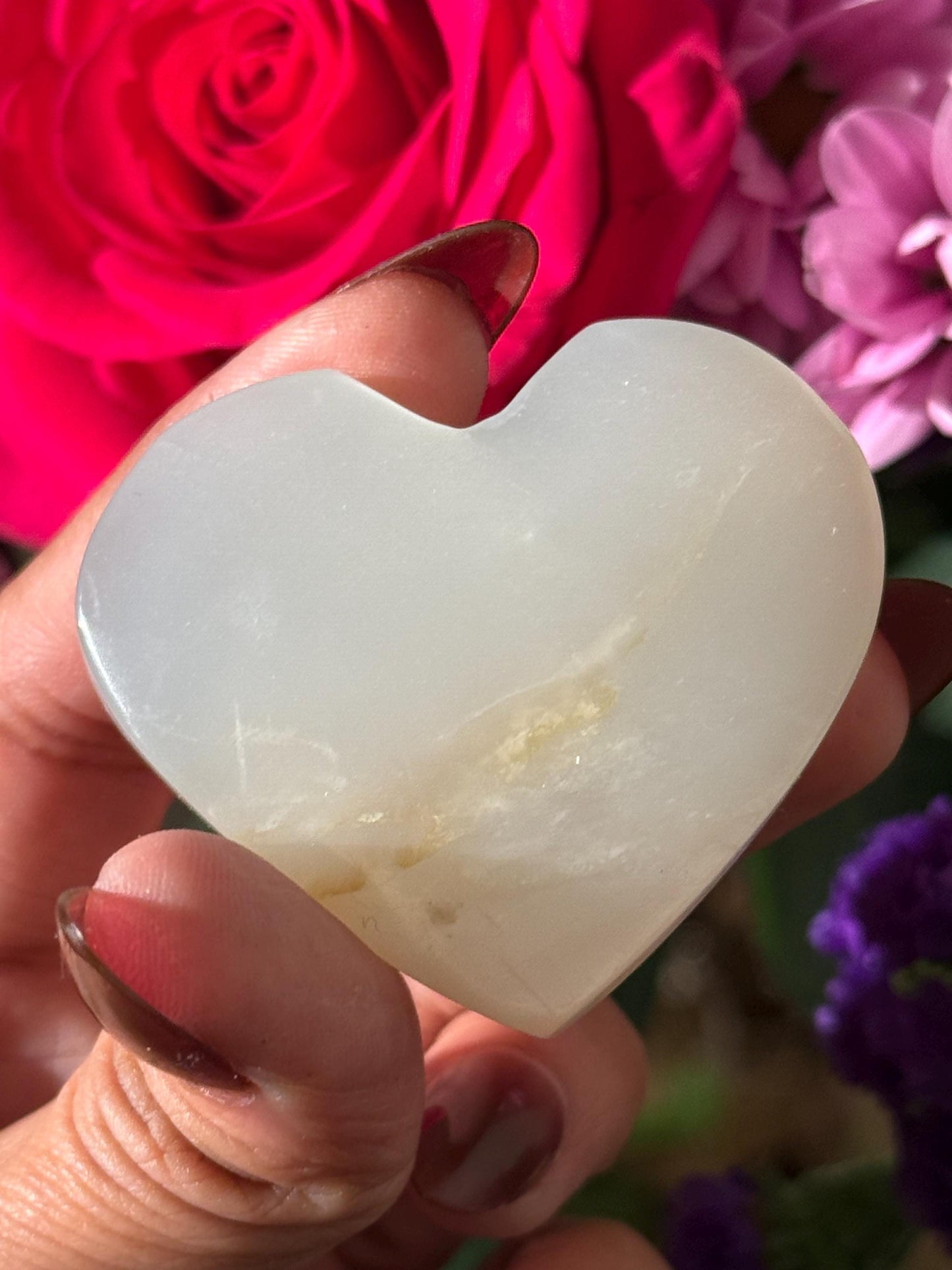 Sage Green Crystal Heart, Moon Stone Heart, Crystal Heart, Crystal Gifts,