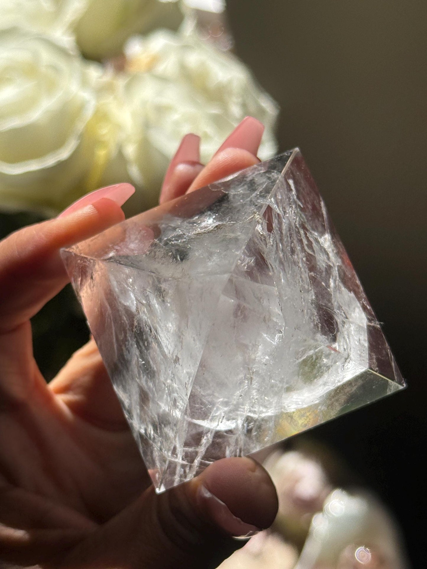 Natural Clear Quartz Pyramid, Clear Quartz Pyramid, Spiritual Home Decoration, Egyptian Pyramid, Crystal Gifts, Metaphysical Gifts