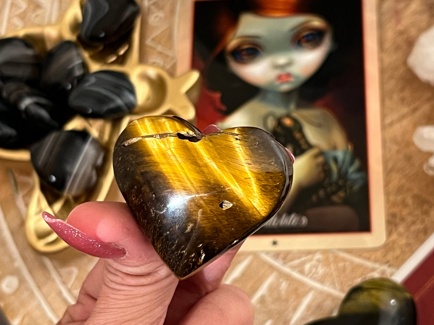 Yellow tiger Eye heart, Tiger Eye Heart, Tiger Eye, Crystal Palm Stones, Chakra Healing Crystals, Crystal Gifts, Crystal Heart