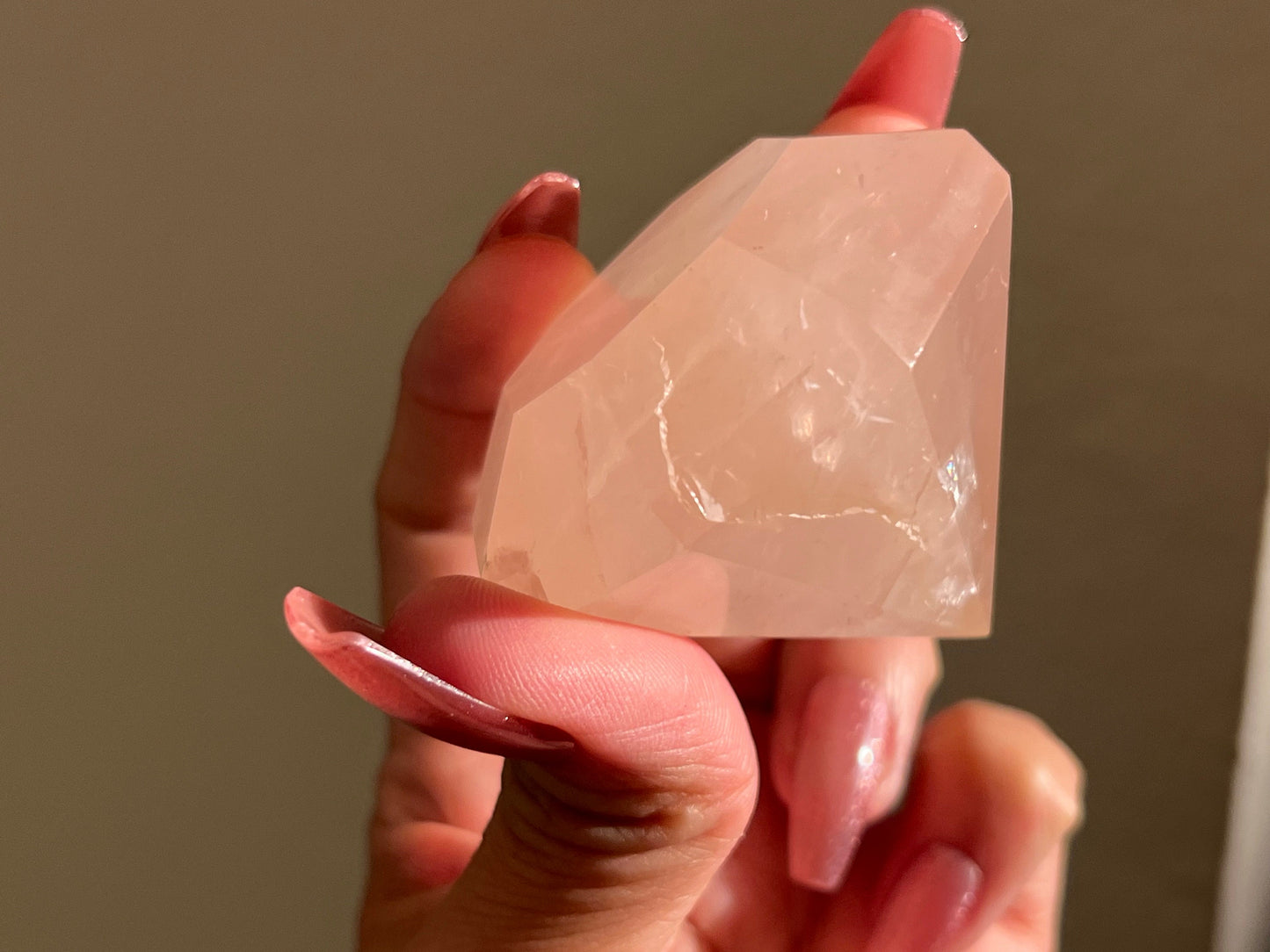 Rose Quartz Diamond Carving, Rose Quartz Diamond, Authentic Natural Rose Quartz, Rose Quartz, Crystals Gift, Metaphysical gits, Gift for Her