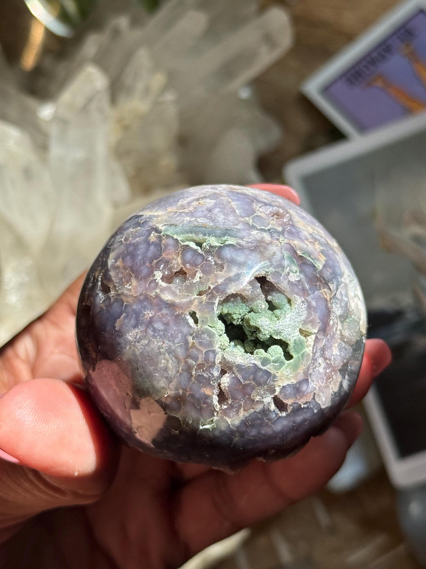 Grape Agate Sphere, Druzy Grape Agate, Botryoidal Chalcedony, Grape Agate Cluster, Purple Chalcedony, Regular grade