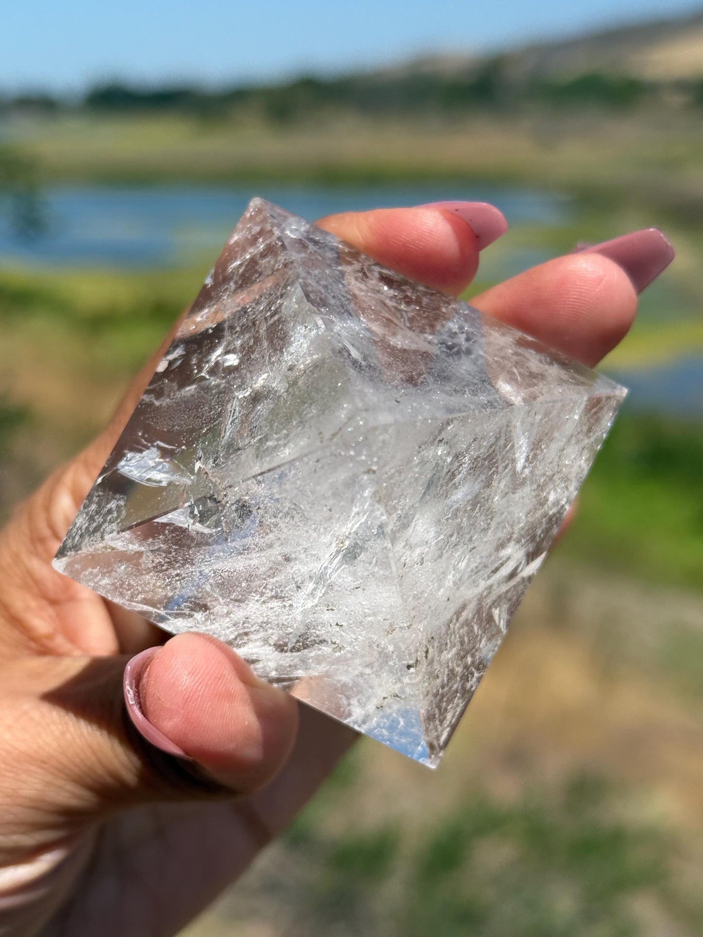 Natural Clear Quartz Pyramid, Clear Quartz Pyramid, Spiritual Home Decoration, Egyptian Pyramid Decoration, High Frequency Quartz, Pyramid
