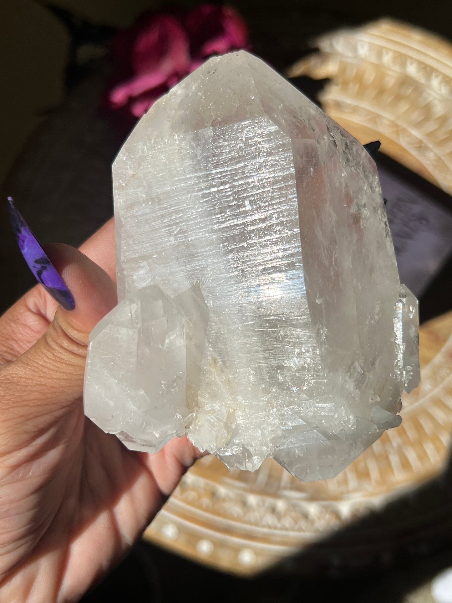 Colombian Lemurian Quartz, Lemurian Seed Quartz, Record Keeper Quartz, Colombian Quartz with Lodolite Growth, Optical Colombian Quartz, 1lb