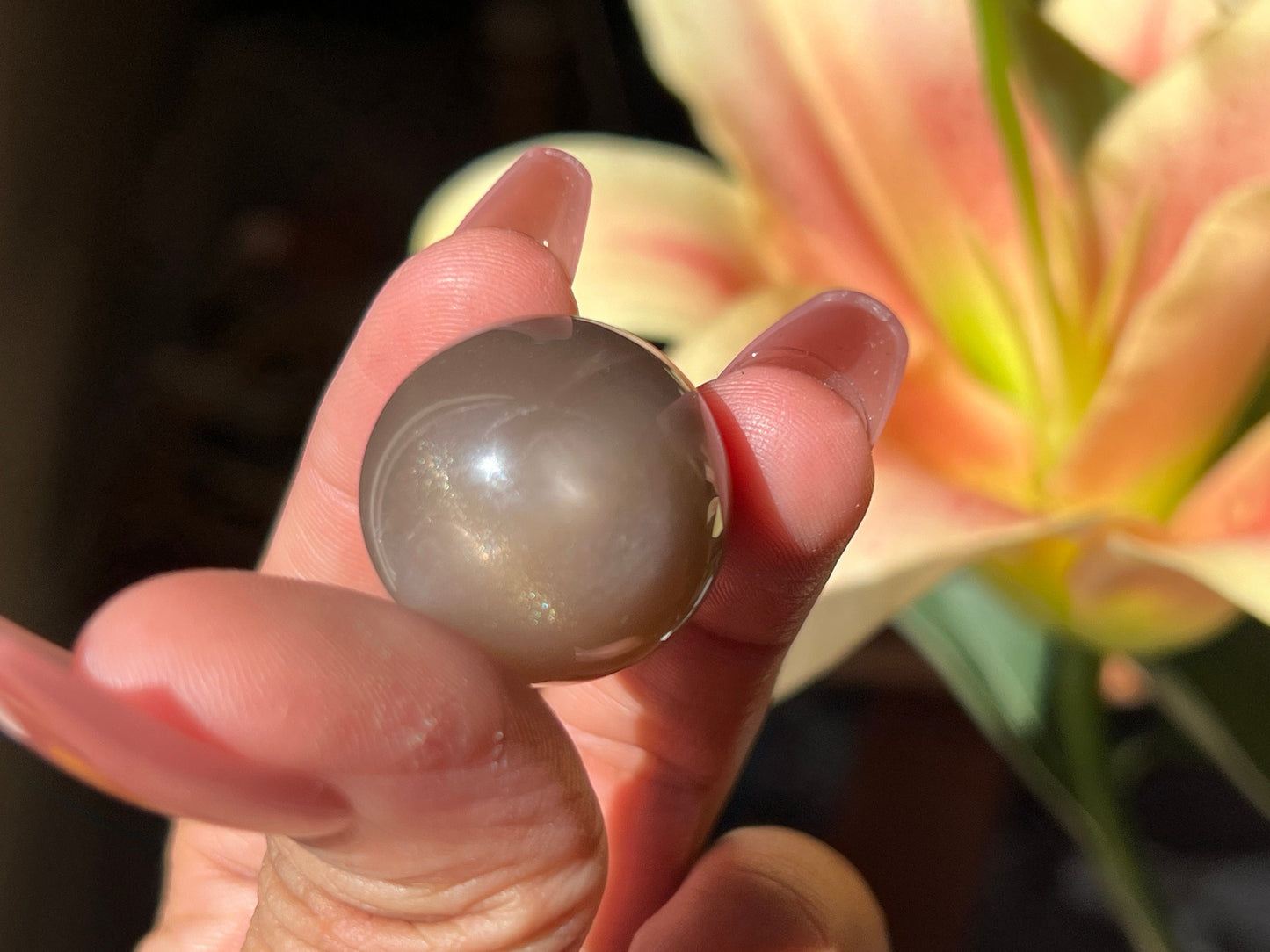Sunstone Mini Sphere With Crown Holder, Translucent Peach Moonstone, Sunstone, Flashy Black Moonstone, Gemmy high quality moonstone, MINI