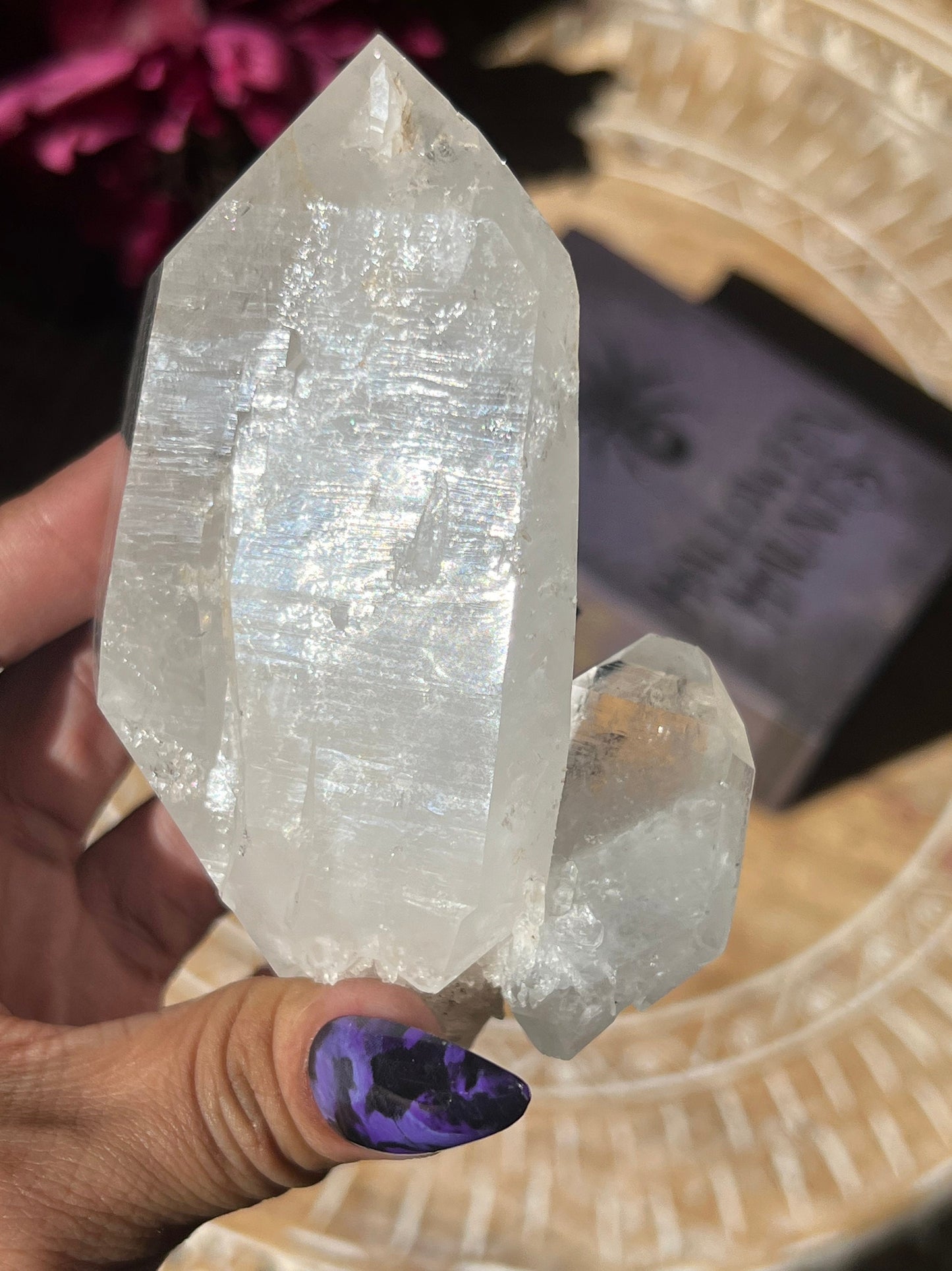 Colombian Lemurian Quartz, Lemurian Seed Quartz, Record Keeper Quartz, Colombian Quartz with Lodolite Growth, Optical Colombian Quartz, 1lb