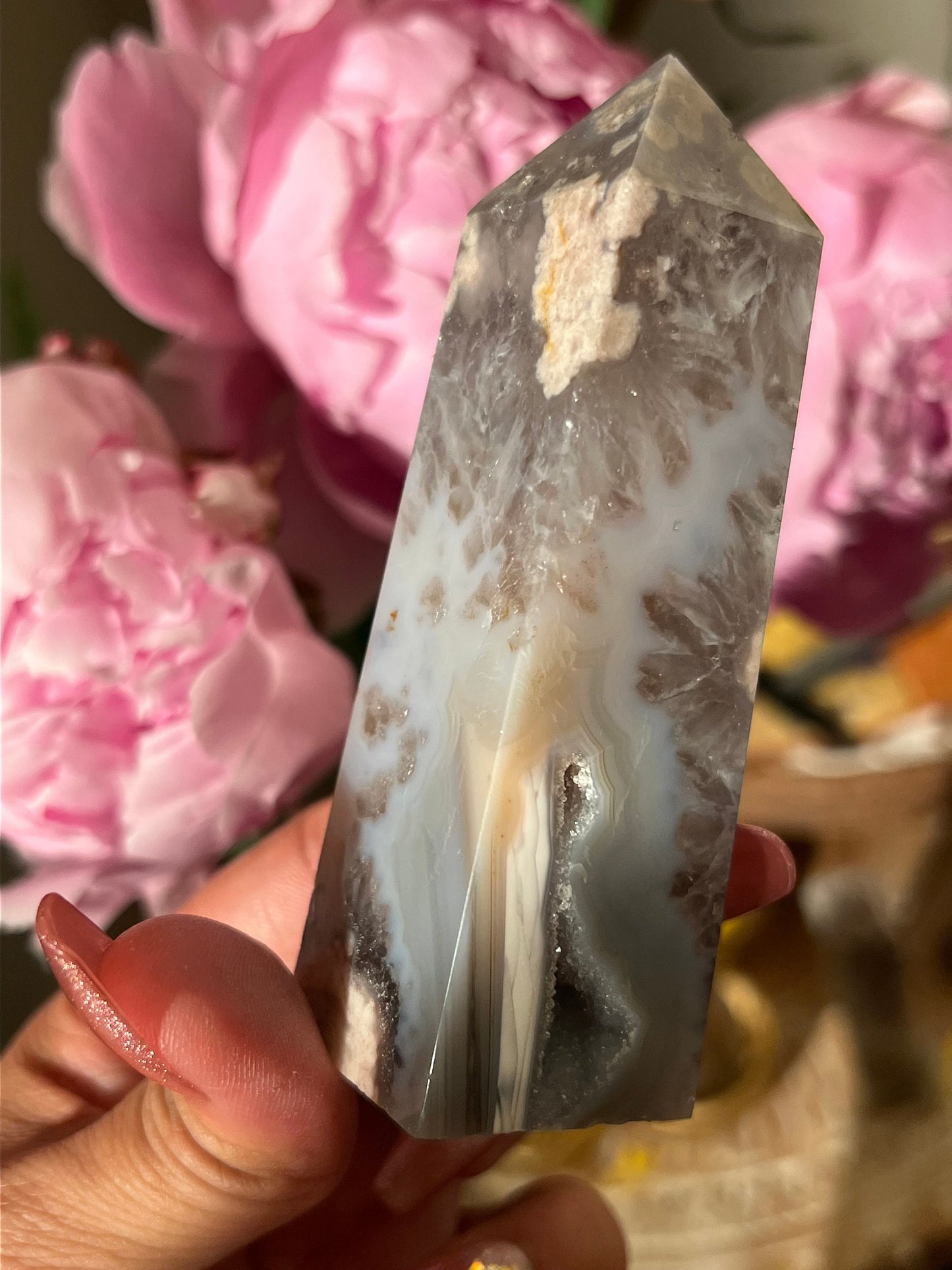 Flower Agate With Green Quartz, Flower agate, Green Quartz Flower Agate, Black Flower Agate, Green Flower Agate, Prasiolite and Flower Agate