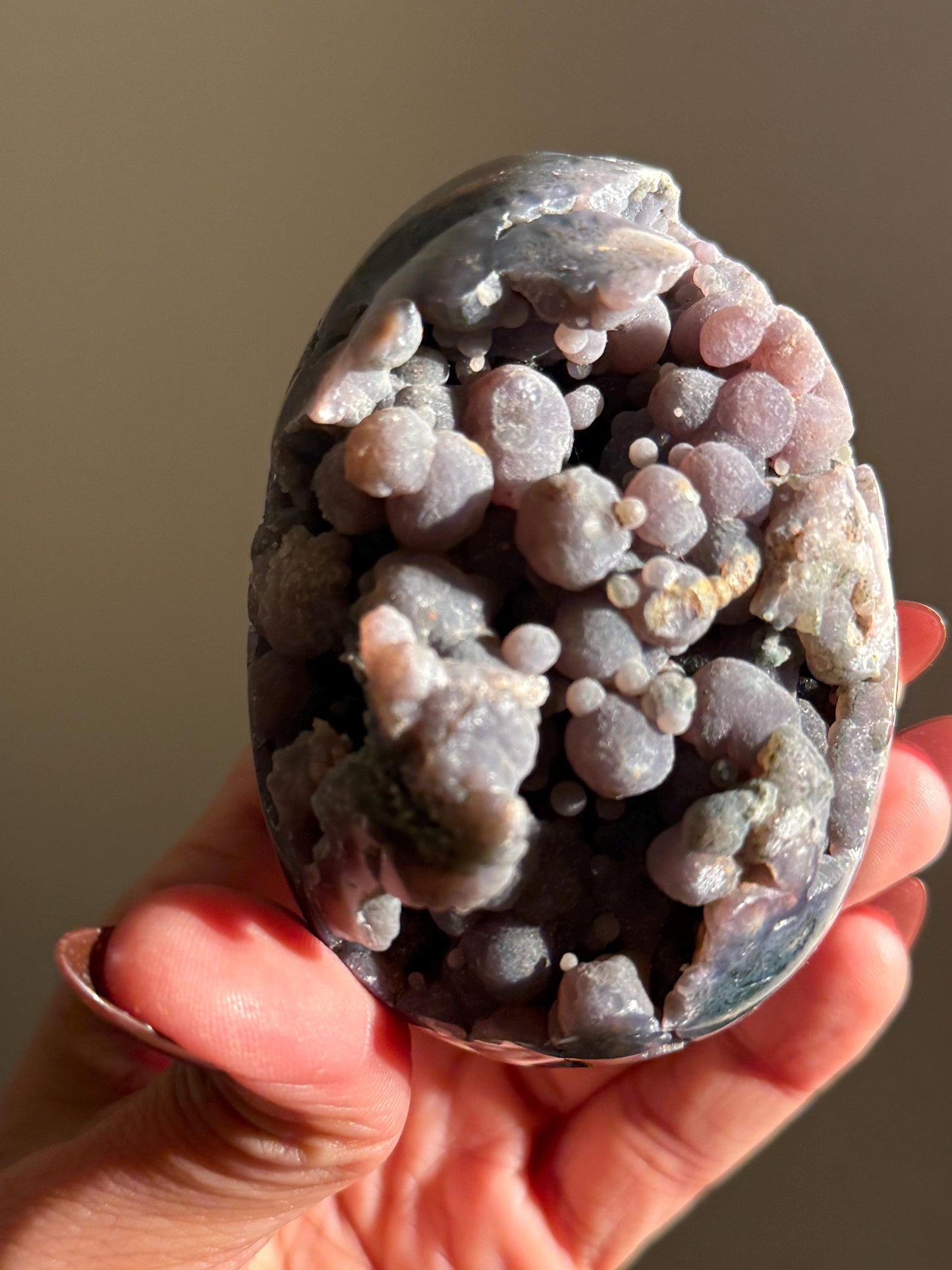Grape Agate Egg, Druzy Grape Agate, Botryoidal Chalcedony, Grape Agate Cluster, Purple Chalcedony, Regular 'low' grade, Oddities, Weird Core