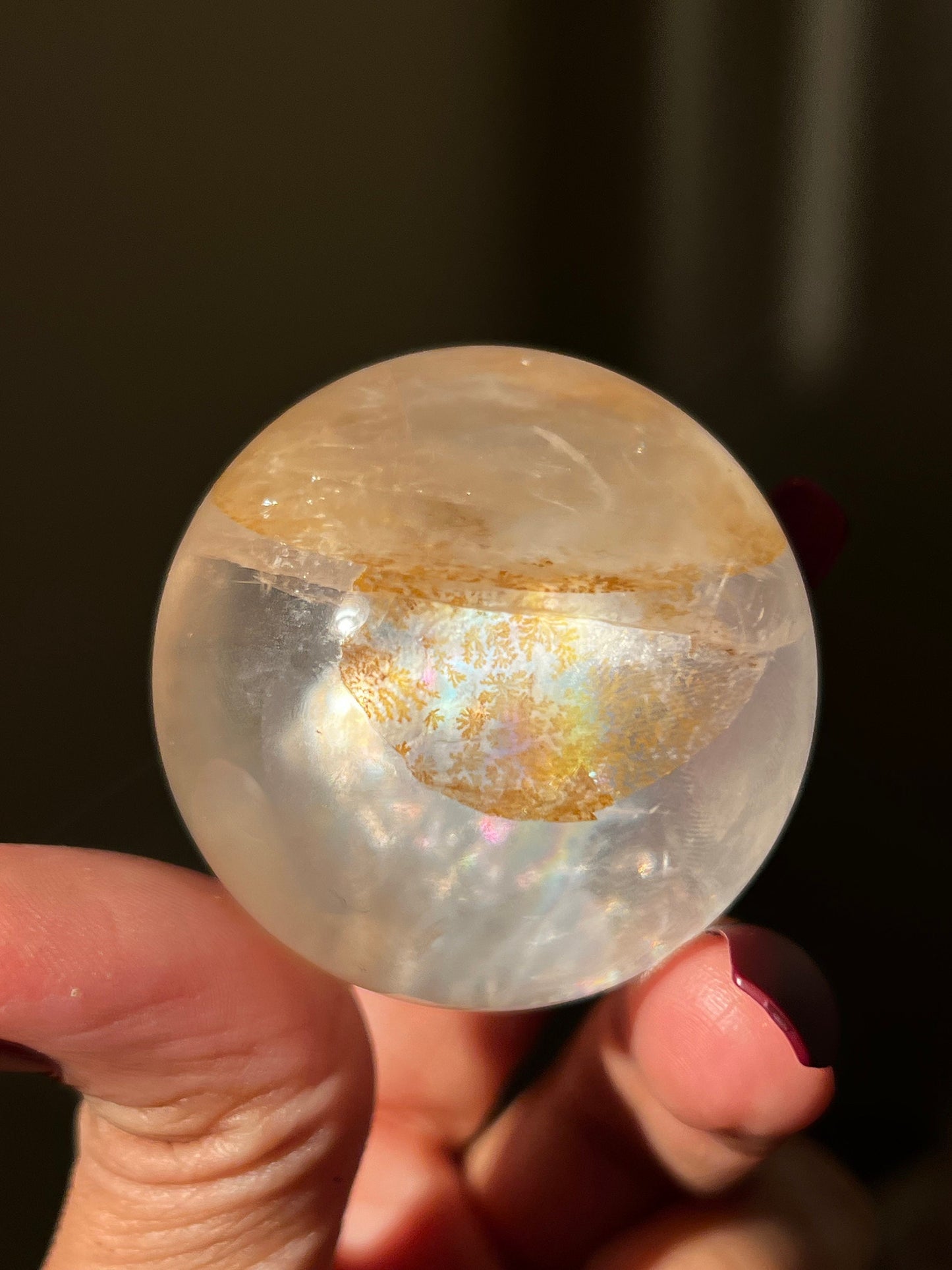 Girasol Quartz, Dendritic Quartz, Crystal Ball, Dendritic Agate, Girasol, Dendritic Quartz, Dendrite, Rainbow Clear Quartz,