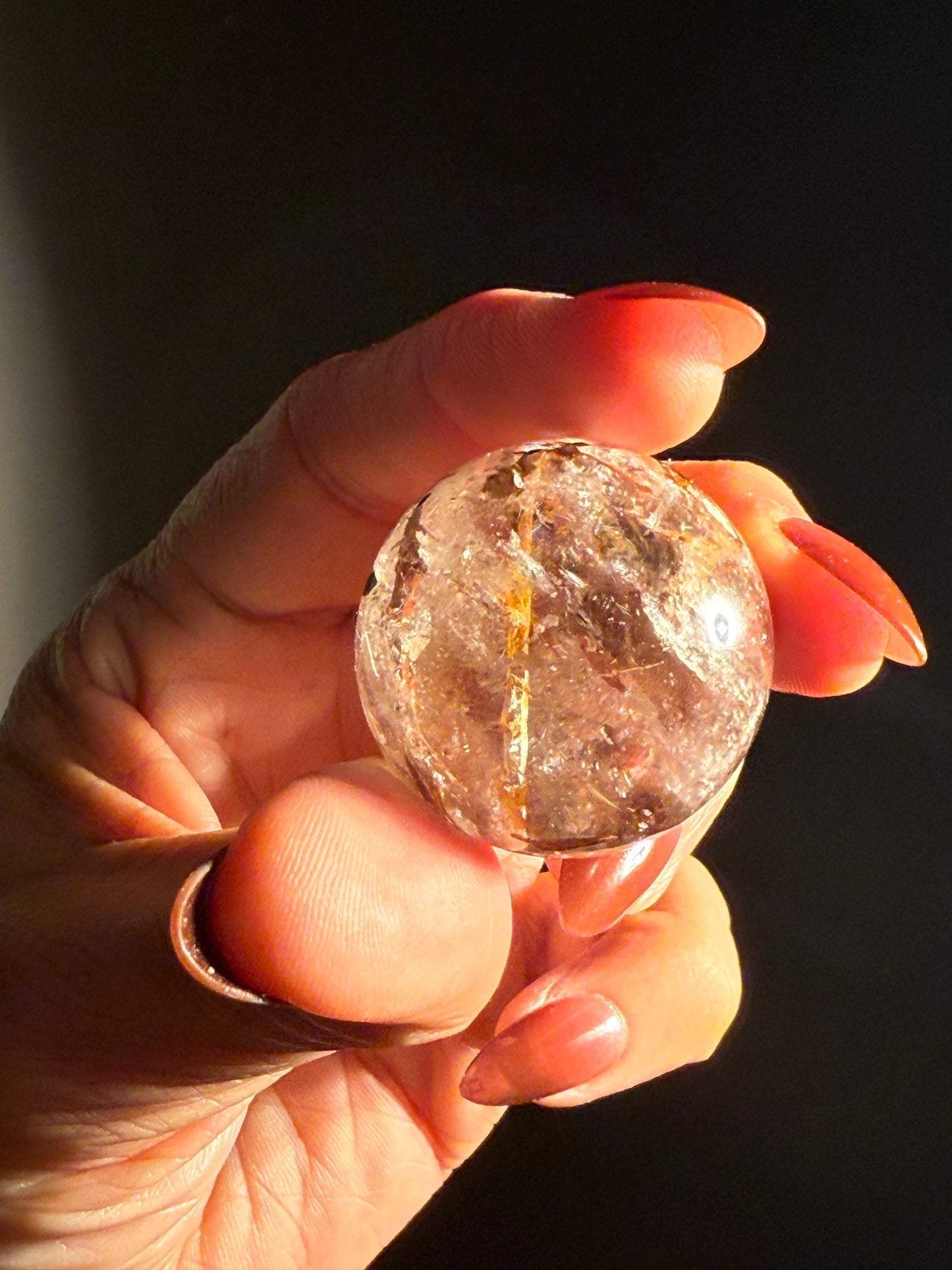 Red Rutile Quartz, Copper Rutilated Quartz Sphere, Copper Rutile, Rutilated Quartz, Crystals, Crystal Gifts, Unique Gift Idea,