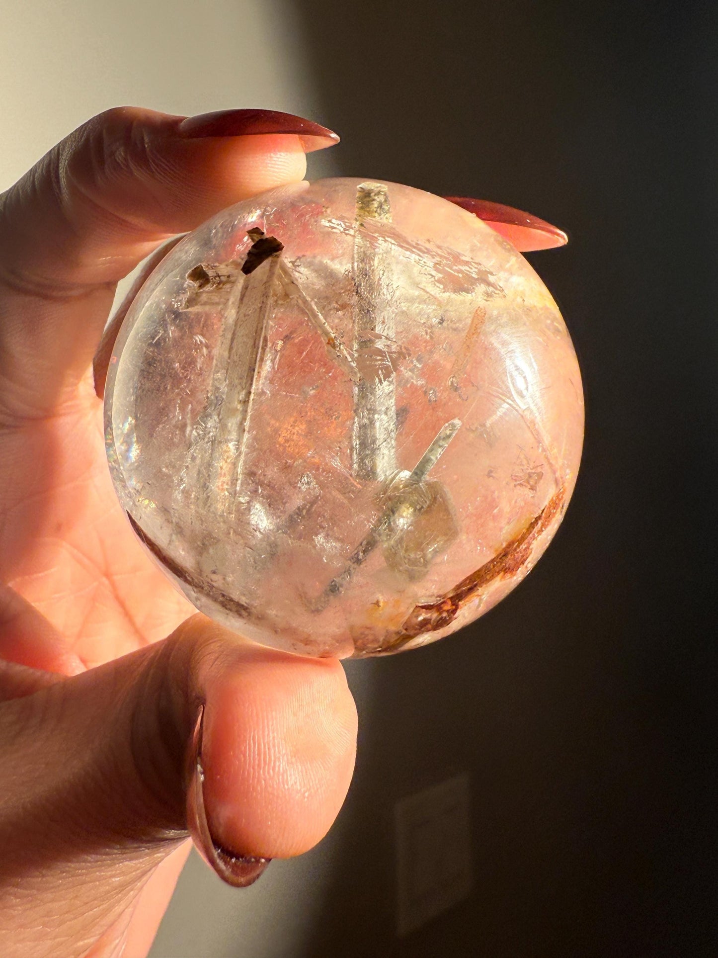 Rutile Quartz with Mica, White Rutilated Quartz Sphere, Rutile, Rutilated Quartz, Mica Quartz, Crystals, Crystal Gifts, Unique Gift Idea,