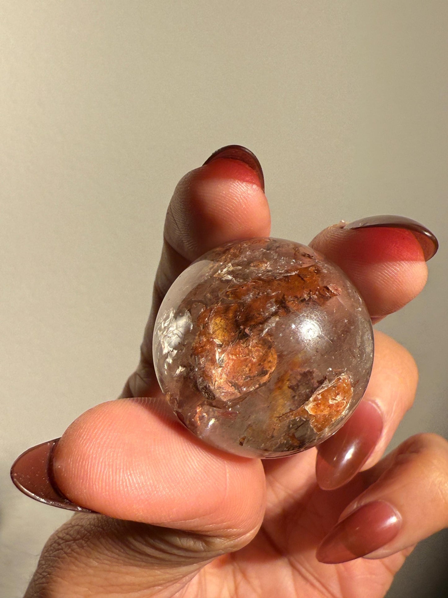 Red Rutile Quartz, Copper Rutilated Quartz Sphere, Copper Rutile, Rutilated Quartz, Crystals, Crystal Gifts, Unique Gift Idea,