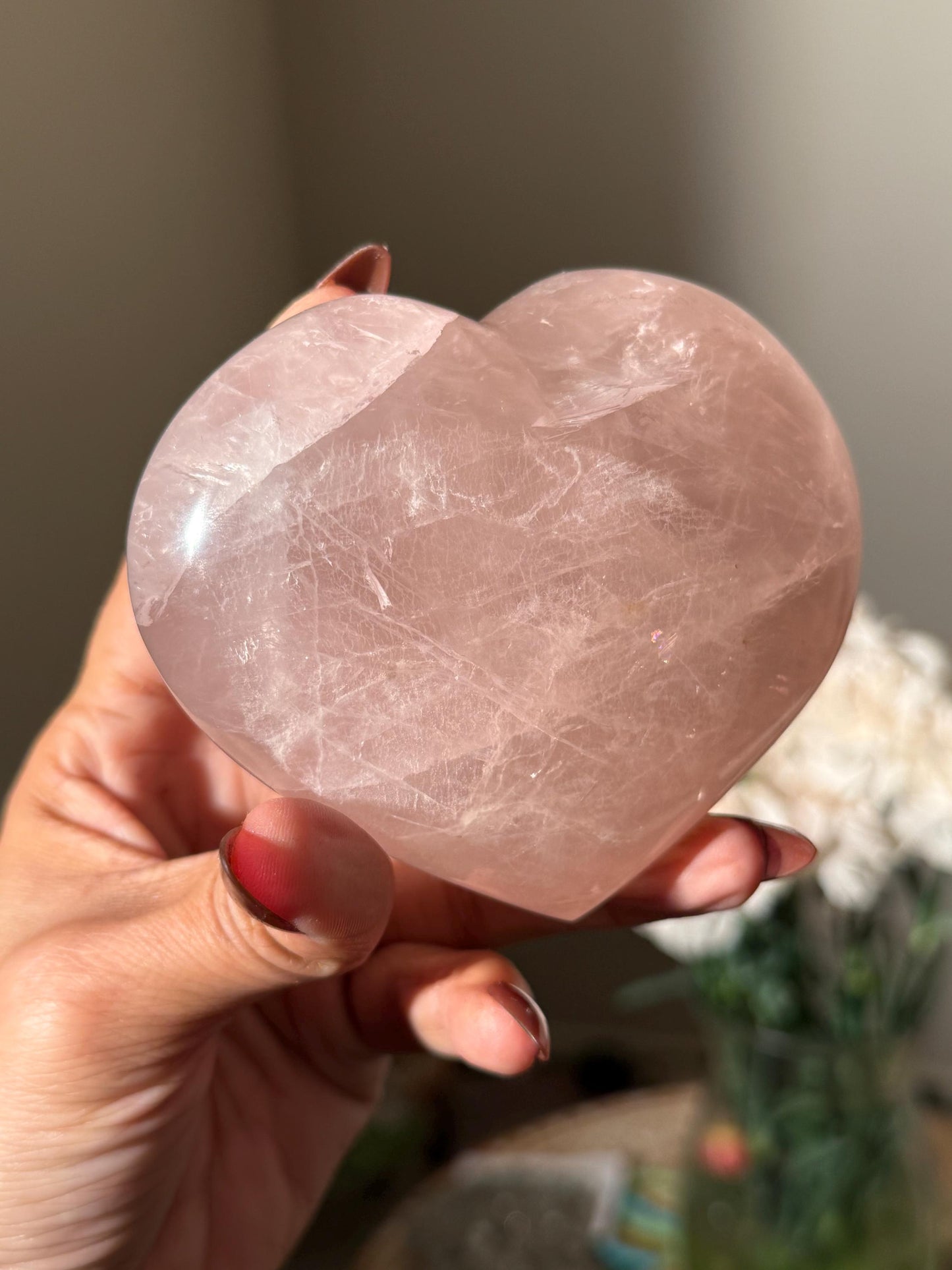 Star Flash Rose Quartz Heart, Rose Quartz Heart, Rose Quartz, Crystals For Love, Crystal Gifts, Crystal hearts, Double Star Rose Quartz